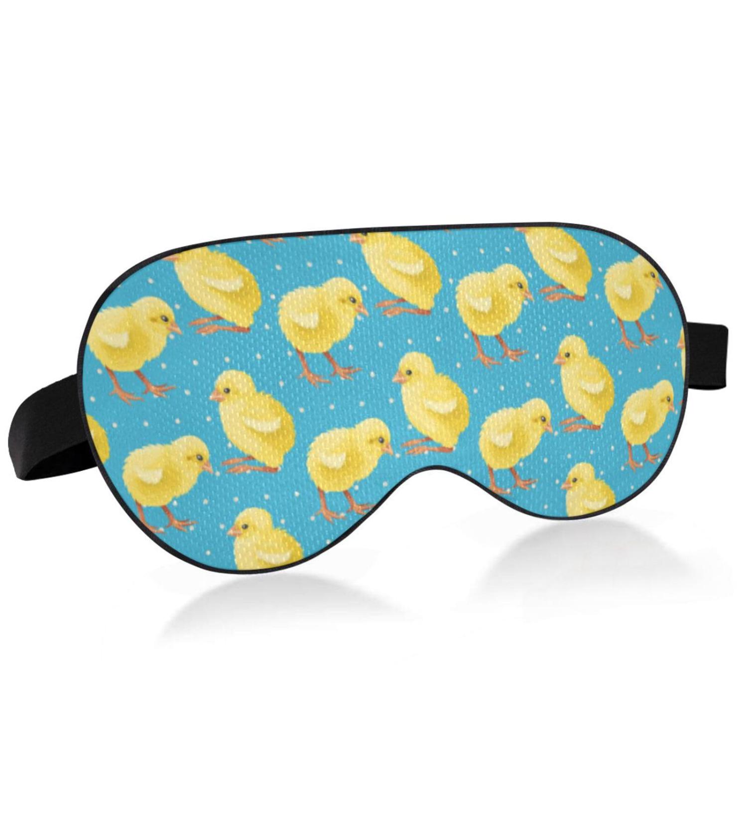 Yellow Chicken Eye Mask | Funny Lightweight Sleep Mask with Adjustable Strap | Light Blocking Blindfold for Men & Women - Perfect for Travel & Naps - Buy Online on GoSupps.com