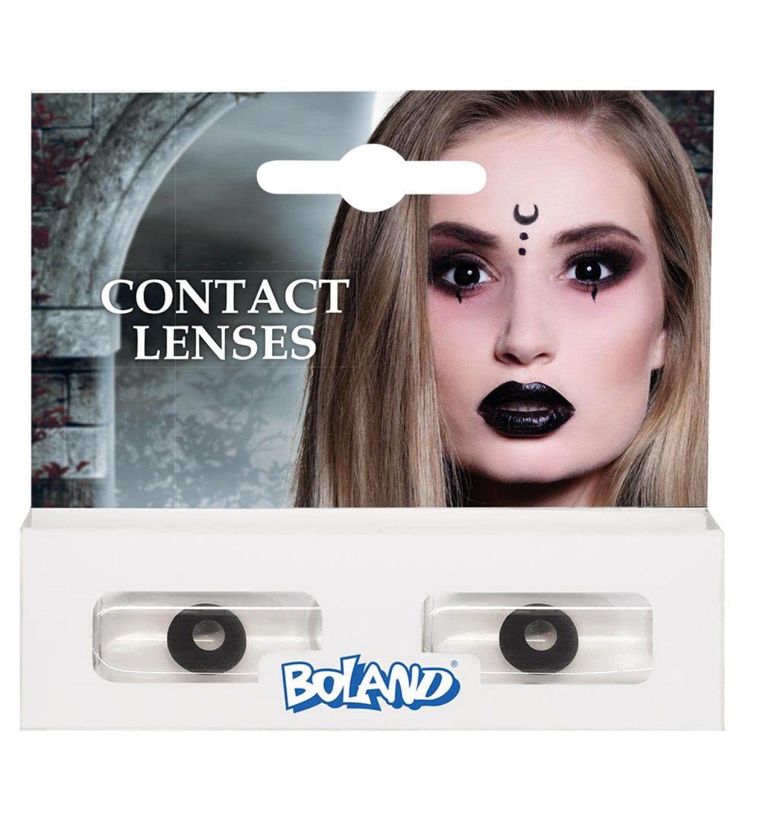 Boland 40002 Black Coloured Contact Lenses - Witch Style Monthly Wear No Prescription 2 Pack - International Shipping Available - Buy Online on GoSupps.com