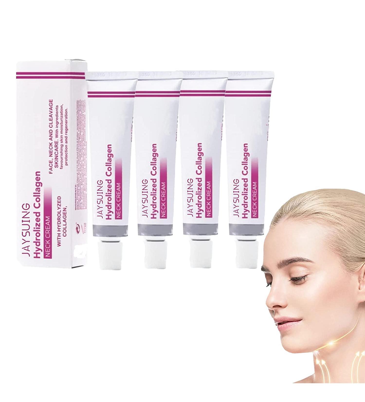 Buy 4-Piece Hydrolyzed Collagen Neck Firm Cream - Anti-Aging Moisturizing & Brightening Neck Care - Buy Online on GoSupps.com
