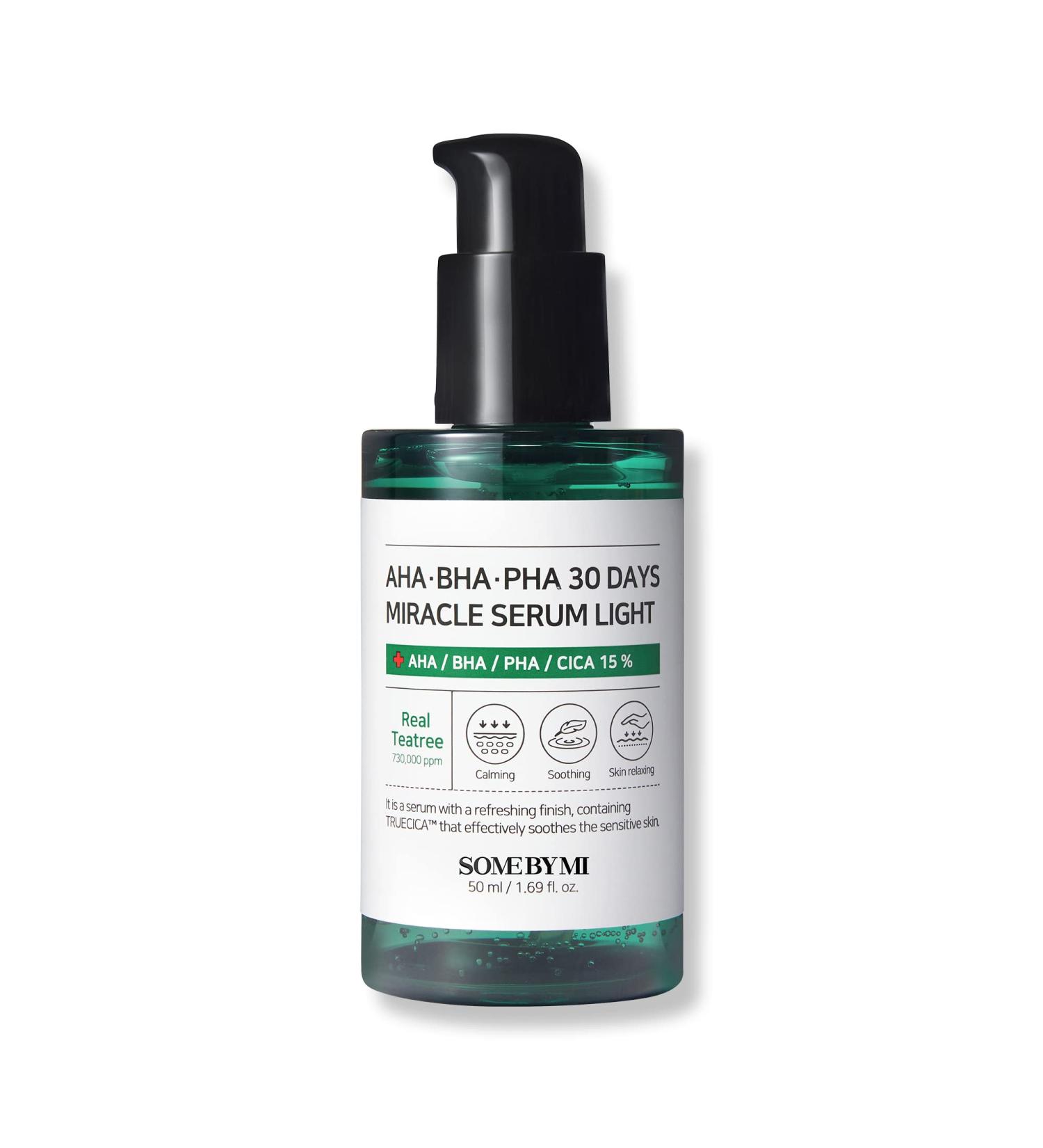 SOME BY MI AHA BHA PHA 30 Days Miracle Serum Light 50ml - Tea Tree Leaf Water - Smooth & Calming Serum for Oily Skin - Buy Online on GoSupps.com