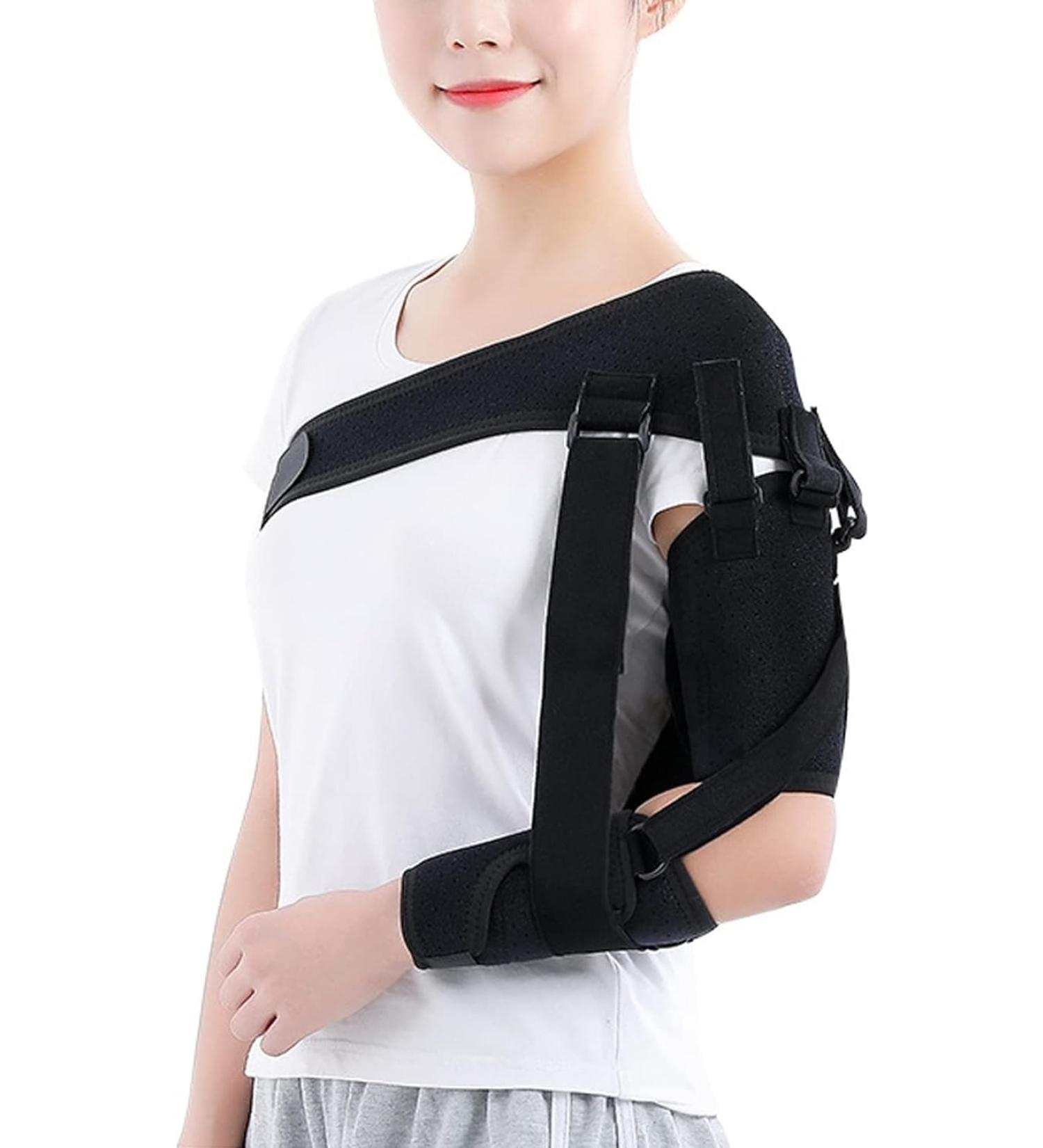 Adjustable Shoulder Arm Sling Brace - Injury Support for Stroke Recovery & Subluxation - Buy Online on GoSupps.com