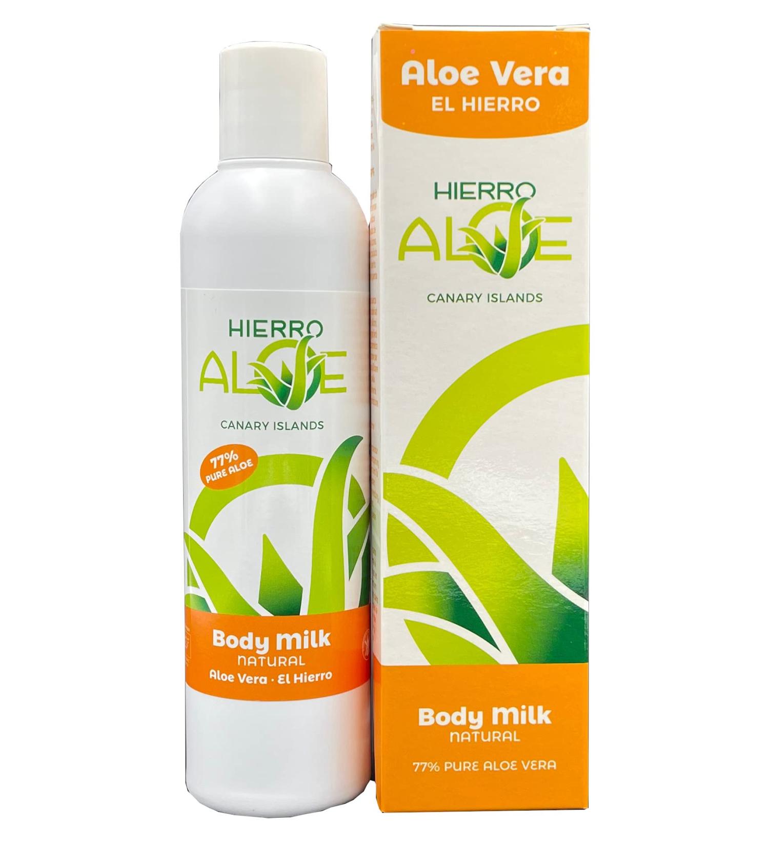 HIERROALOE Aloe Vera Gel. Skin care. Body Lotion Body Milk ((77% Jugo puro Aloe Vera) con aceite de Coco Salvia y Melisa. Pure organic aloe vera gel. (8.4 Oz) - Buy Online on GoSupps.com