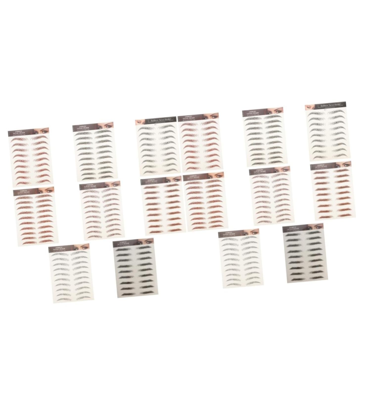 FOMIYES 16 Pcs Imitation Eco Eyebrow Sticker Stickers Waterproof Makeup Water Transfer Eyebrow Sticker Hair 1 count (Pack of 1) Assorted Colorx2pcs - Buy Online on GoSupps.com
