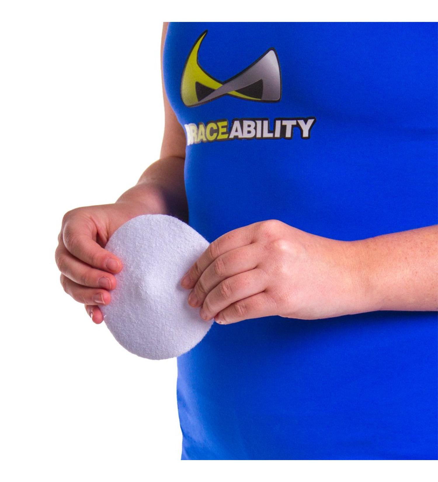 BraceAbility Hernia Belt Replacement Pad | Silicone & Soft Fabric Cover for Hernia Support | Fits Elastic Binders & Belts - Buy Online on GoSupps.com