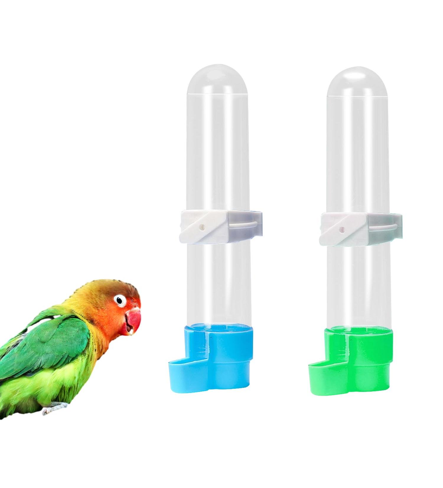 HIXNUG 2Pcs Bird Waterer Feeding Cup Automatic Feeding Water Bottles Dispenser Feeder Hanging Bird Bottle Drinker for Cockatiel Parrots - Buy Online on GoSupps.com