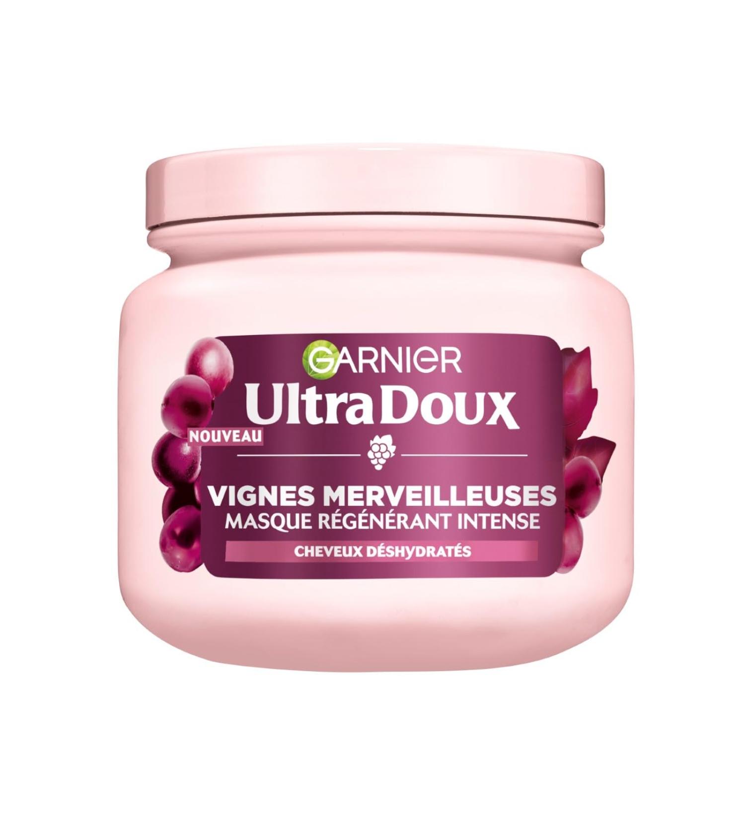 Garnier Ultra Doux Vignes Merveilleuses pour Cheveux D shydrat s - Masque Cheveux Hydratant R g n rant Intense - l'huile de p pin de raisin - 340 ml - Homme & Femme - Buy Online on GoSupps.com