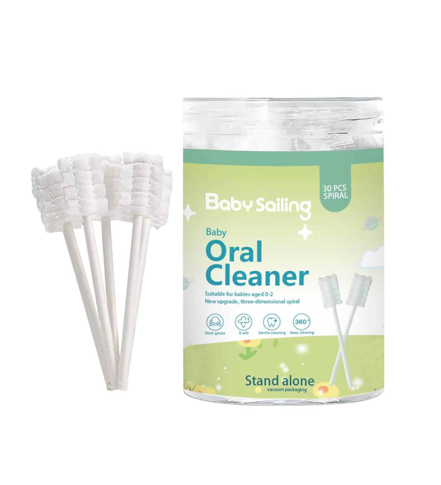 Ruilonghai Newborn Gauze Toothbrush & Tongue Cleaner - 30pc Travel-Friendly Mouth Cleaning Device for Home & Outdoors - Buy Online on GoSupps.com