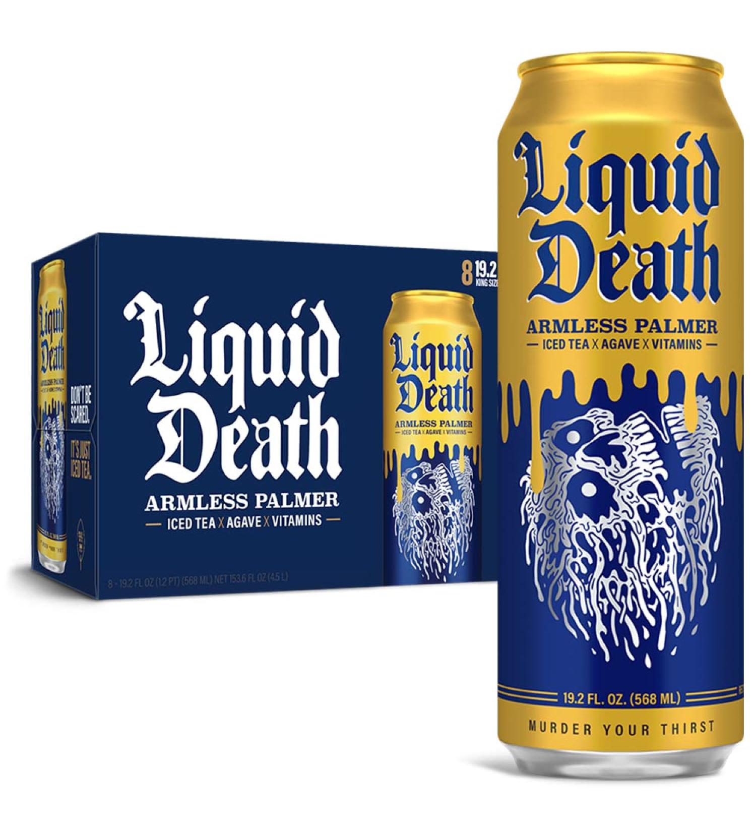 Liquid Death Iced Black Tea Armless Palmer 19.2 oz King Size Cans (8-Pack) - Buy Online on GoSupps.com