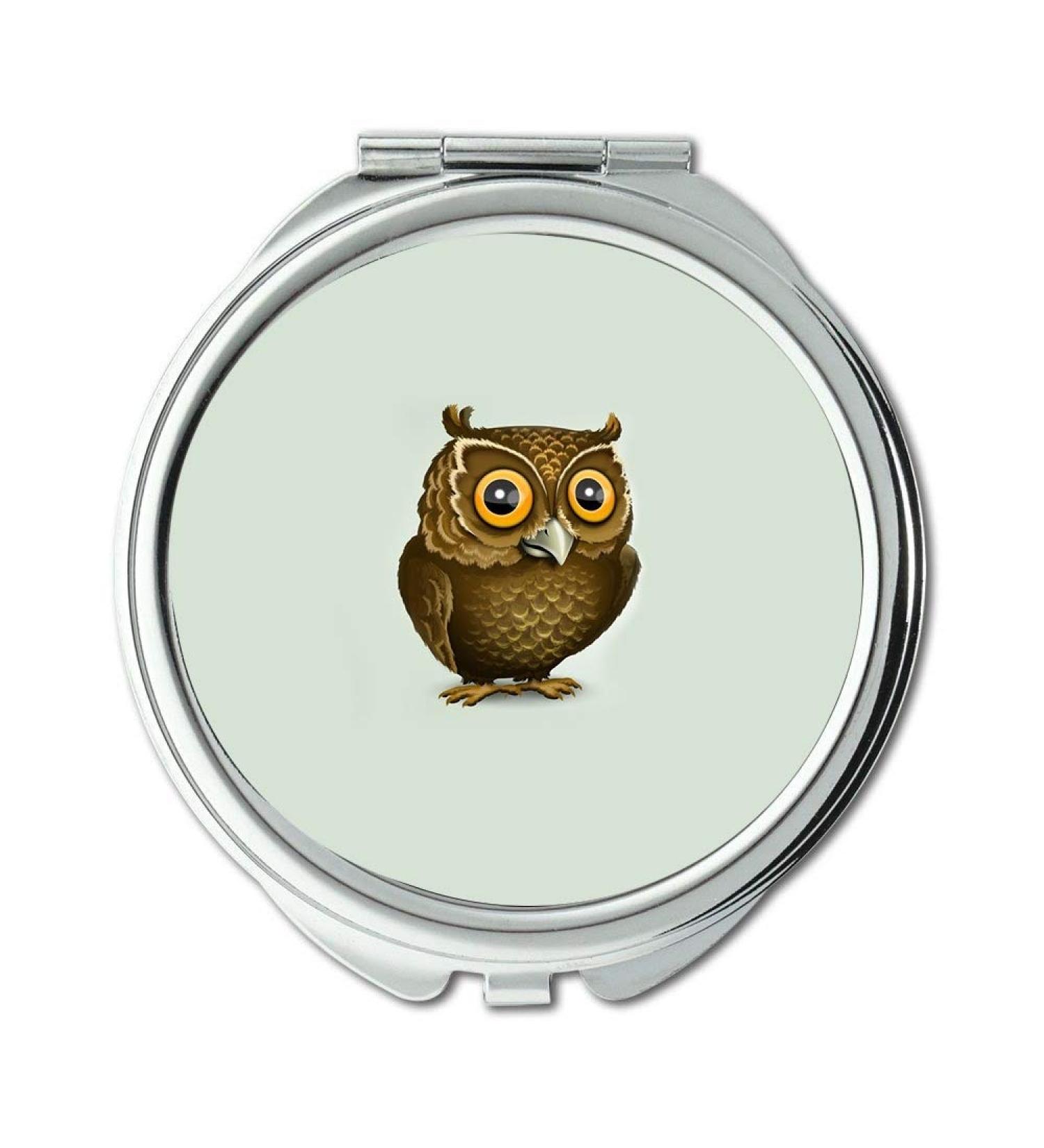 Mirror makeup mirror owl babies Backgrounds Brown owl on a blue background pocket mirror portable mirror - Buy Online on GoSupps.com