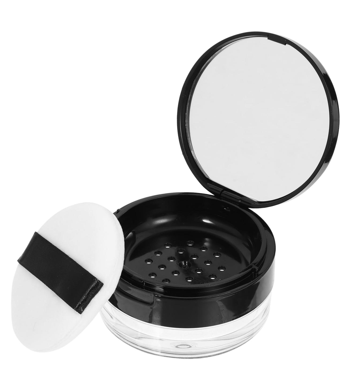 DRESSOOS Cosmetic Case with Powder Puff Blusher Refillable Loose Powder Holder Travel Makeup Case Puff Case - Buy Online on GoSupps.com