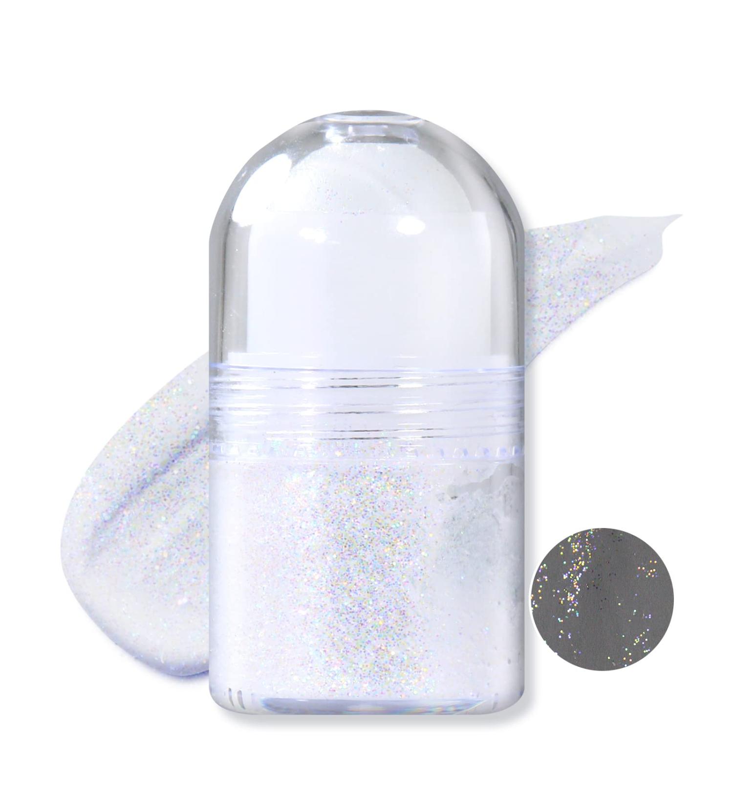 DAGEDA Body Glitter Gel - Roll-on Holographic Face and Body Shimmer Gel with Sequins and Gems - White Glitter Makeup for Rave and Festivals - Buy Online on GoSupps.com