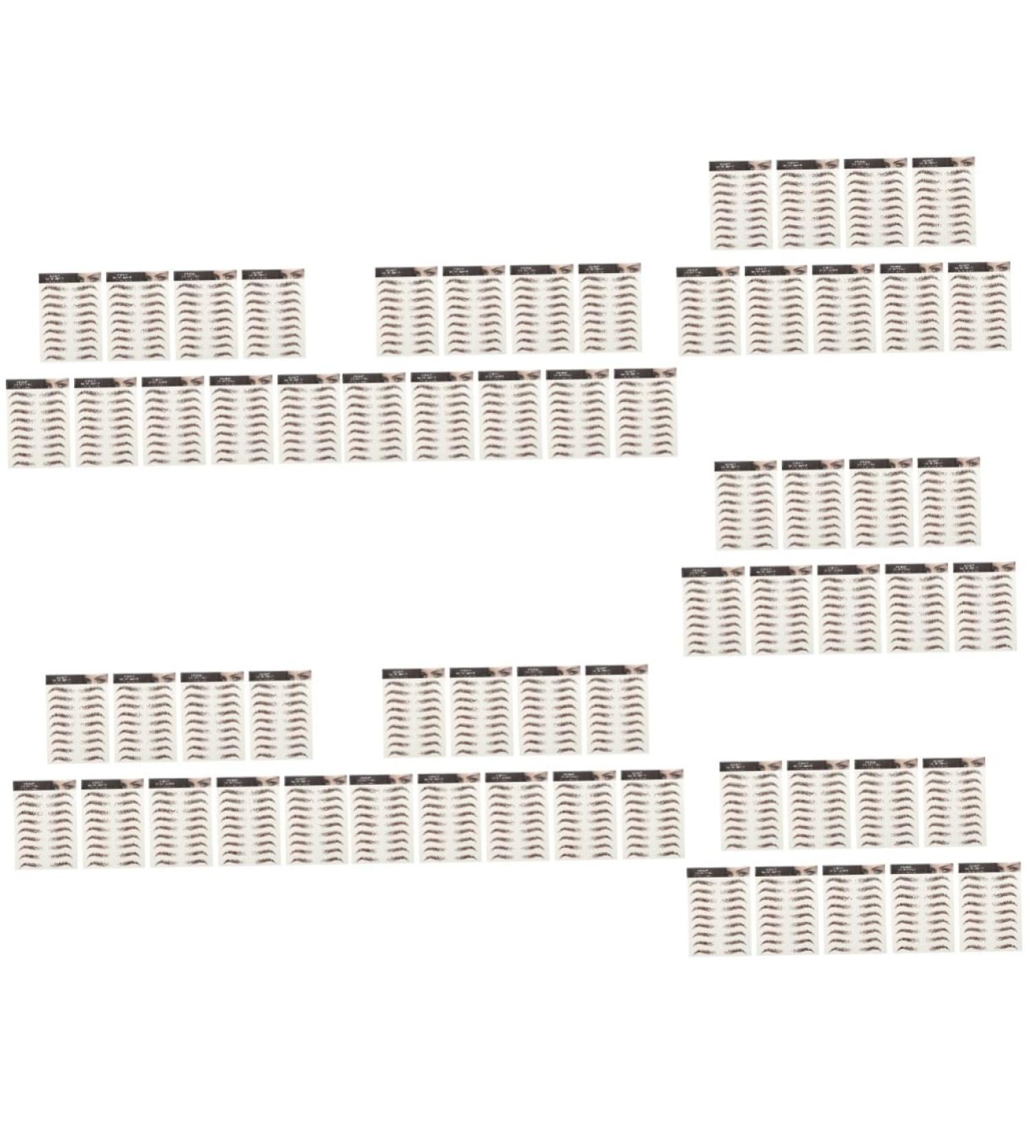 Baluue 63 Sheets Waterproof Eyebrow Stickers Imitation Eyebrow Stick on Eyebrows Makeup Brow Sticker Brown - Buy Online on GoSupps.com