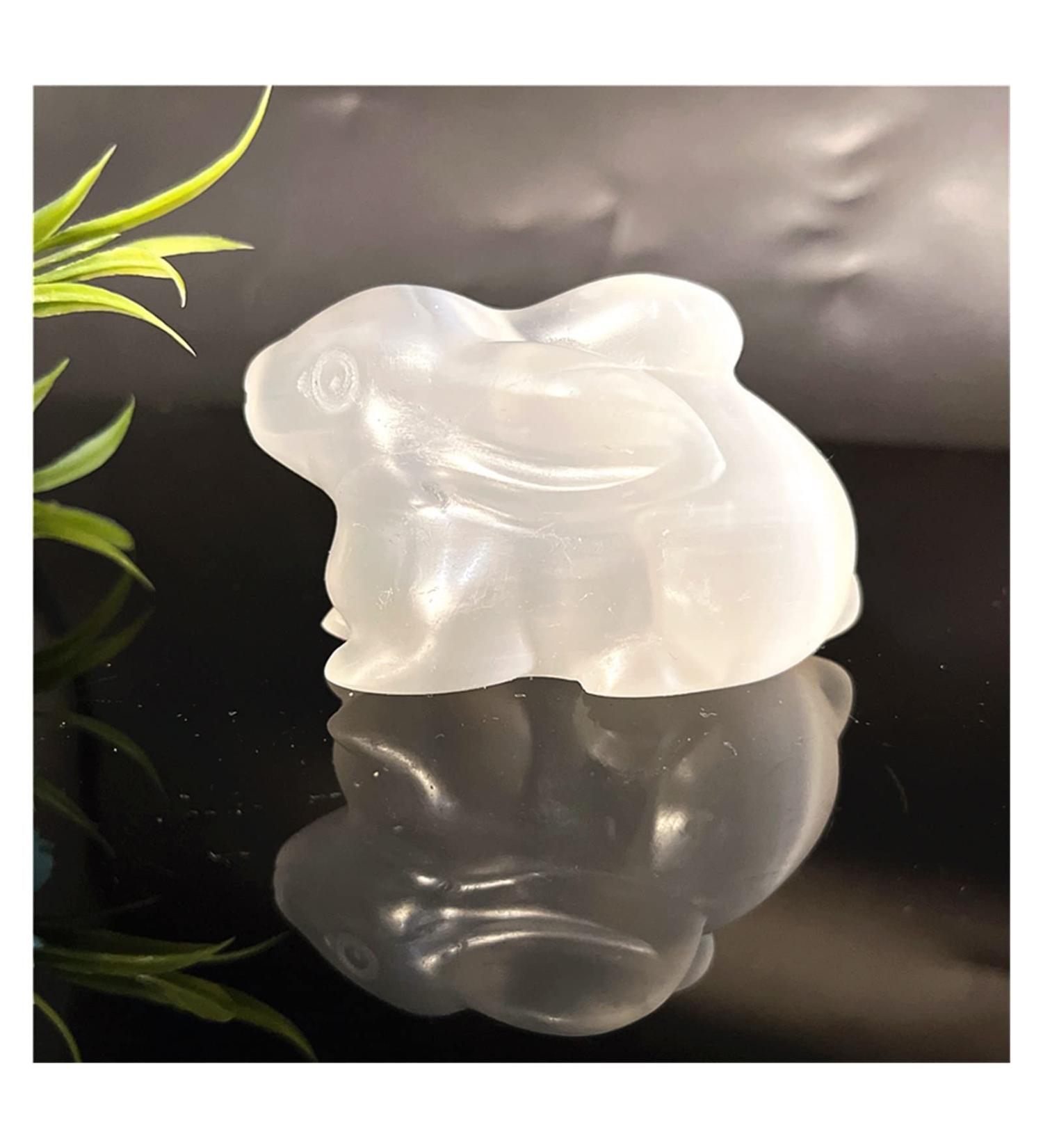 Natural Crystal Rough 1PC Natural White Selenite Rabbit Animal Hand Carved Crystal Stone Love Gems DIY Gifts Natural Quartz Crystals Home Decoration ERTEYIN - Buy Online on GoSupps.com