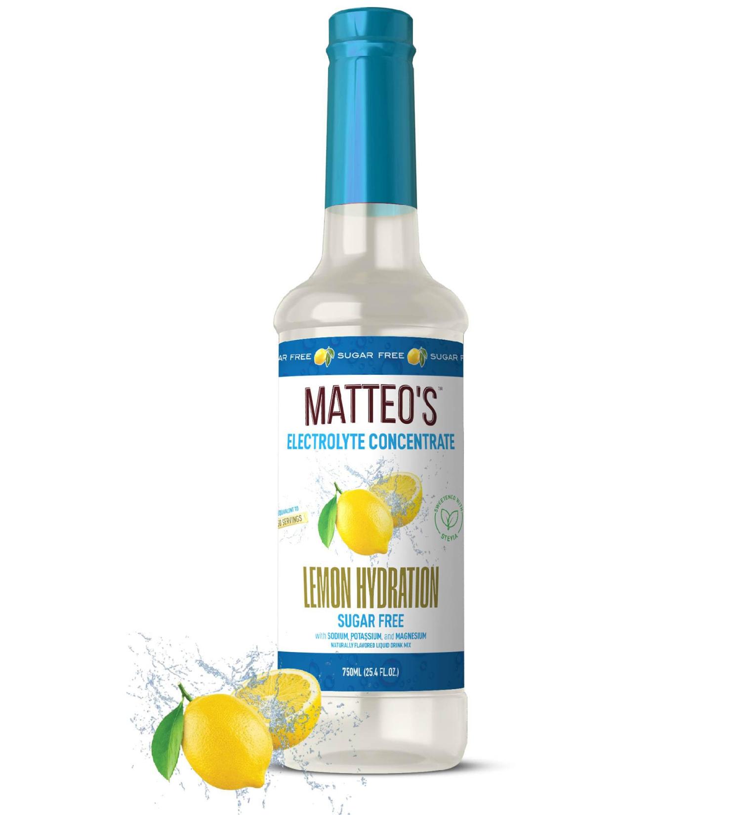 Matteo's Sugar-Free Hydration Concentrate - Electrolyte Drink for Quick Rehydration & Endurance Ideal for Workouts Travel Heat & Sun Delicious with Vitamins & Nutrients Lemon Flavor 750ml 1-Pack 750 mL (pack of 1) - Buy Online on GoSupps.com