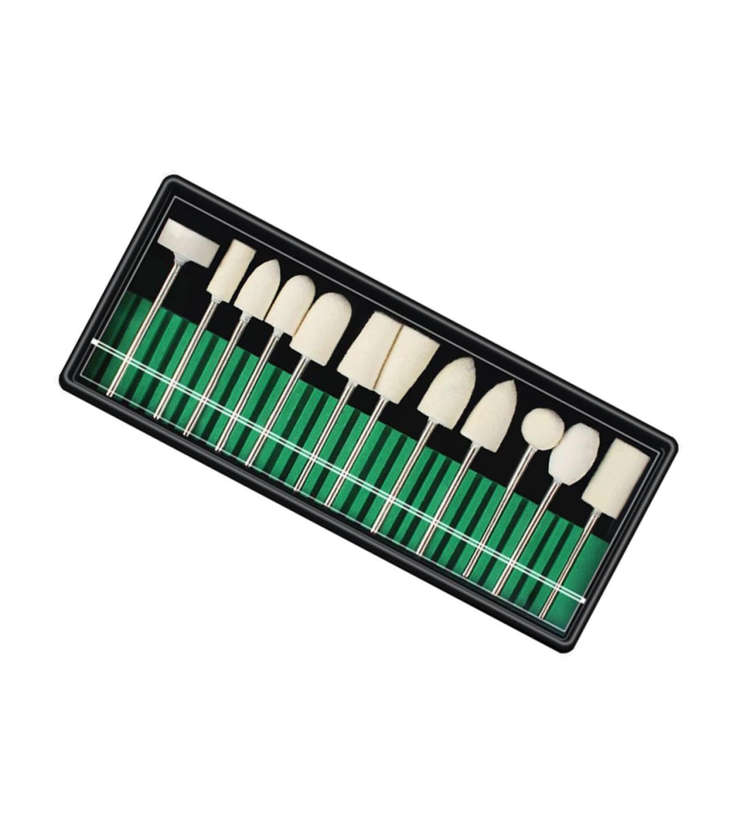FRCOLOR 1set Nail Polish Polishing Head for Manicure Nail Drill Accessories Nail Art Polishing Heads Sand Nail Dip Kit Cleaning Tools Sanding Grinding Tool Diamond To Rotate Wool Acrylic - Buy Online on GoSupps.com