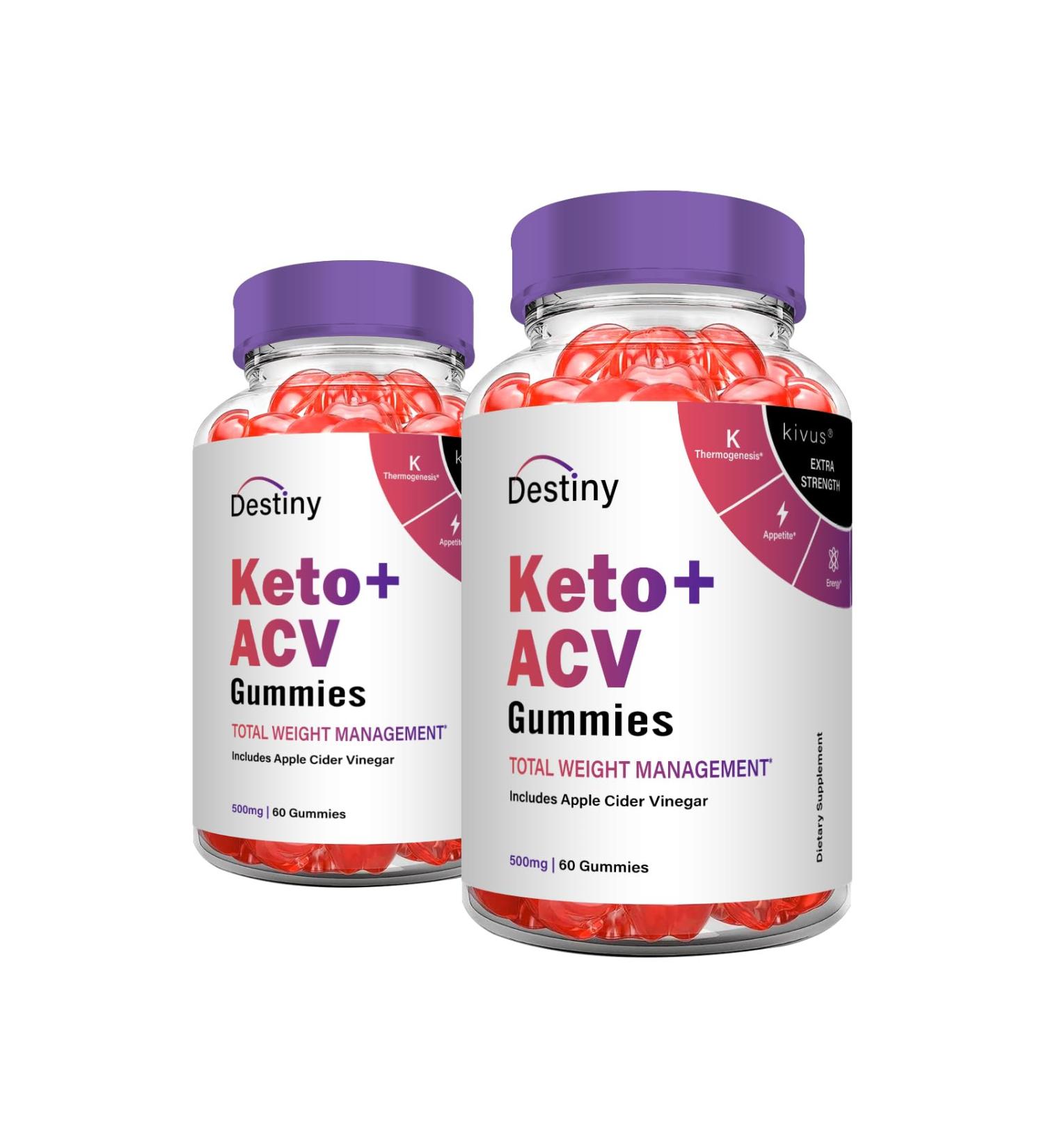 Kivus Destiny Keto Gummies - 2 Pack ACV Gummies for Weight Loss | 120 Count Keto Supplement - Buy Online on GoSupps.com