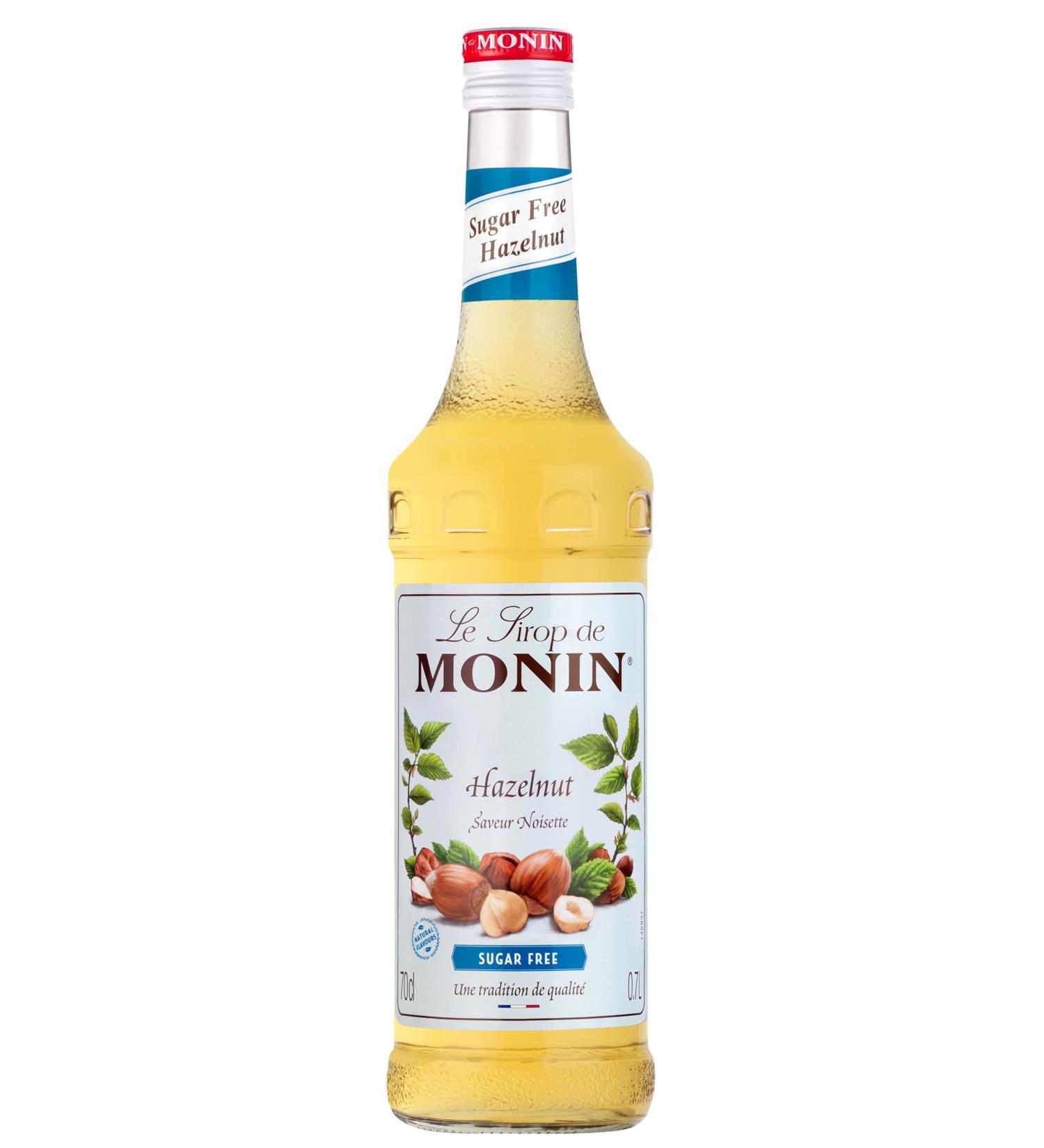 MONIN Sugar Free Hazelnut Syrup for Coffee, Cappuccino and Hot Chocolate - Natural Flavors - 70cl