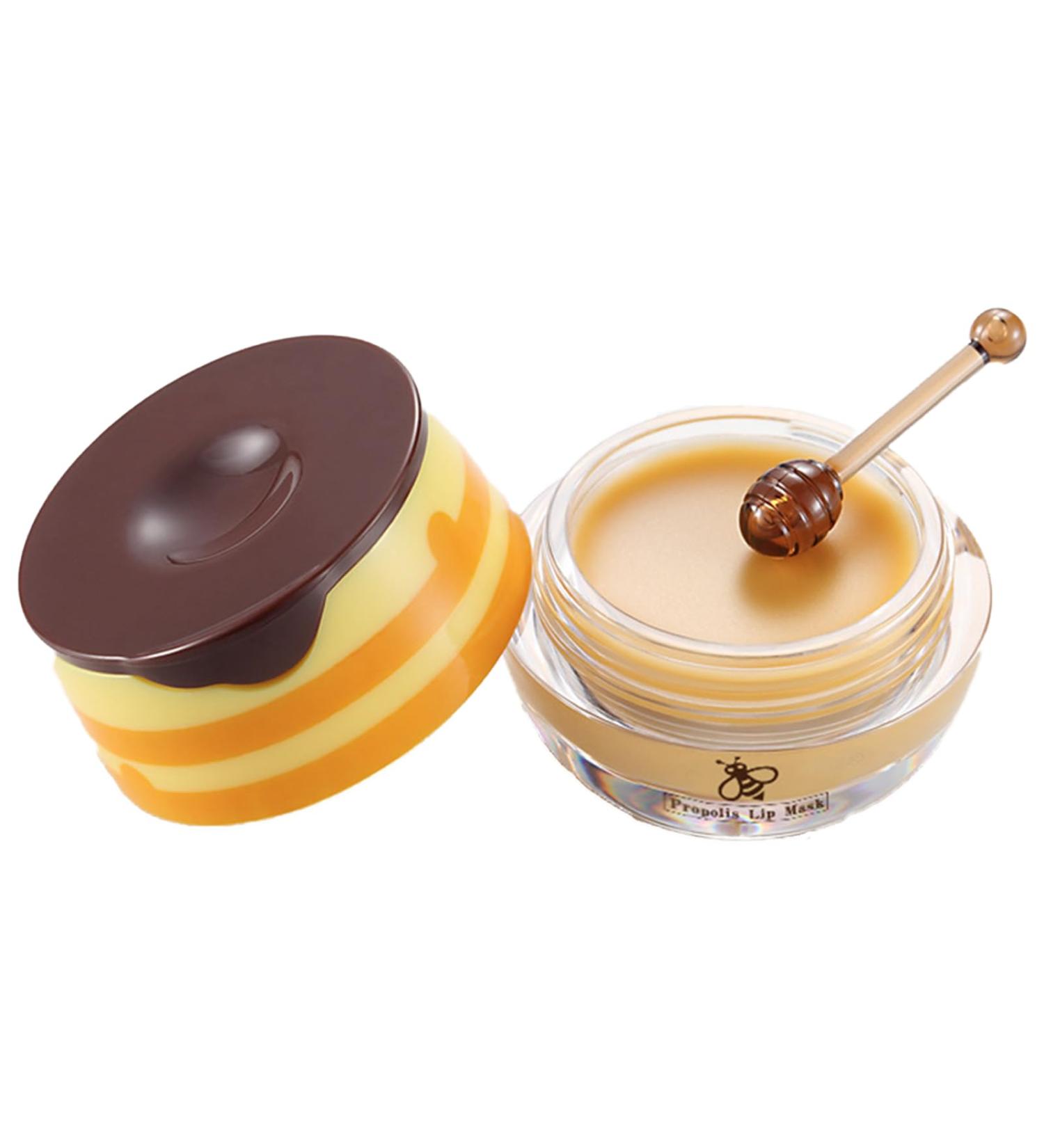 MEITREND Lip Mask Propolis Lip Care Cream Moisturizer Lip Balm With Lip Brush Lip Line Reduce Honey Smell Long Lasting Hydrating Skin Care Lip Cream For Dry Chapped Peeling Cracked Lips (Propolis) - Buy Online on GoSupps.com