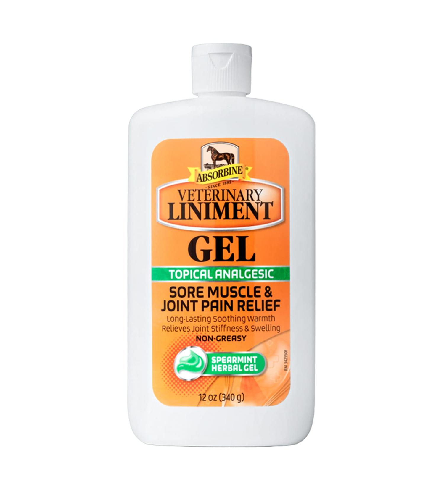 Absorbine Veterinary Liniment Gel 12 oz - Topical Menthol Analgesic for Pain Relief - Buy Online on GoSupps.com
