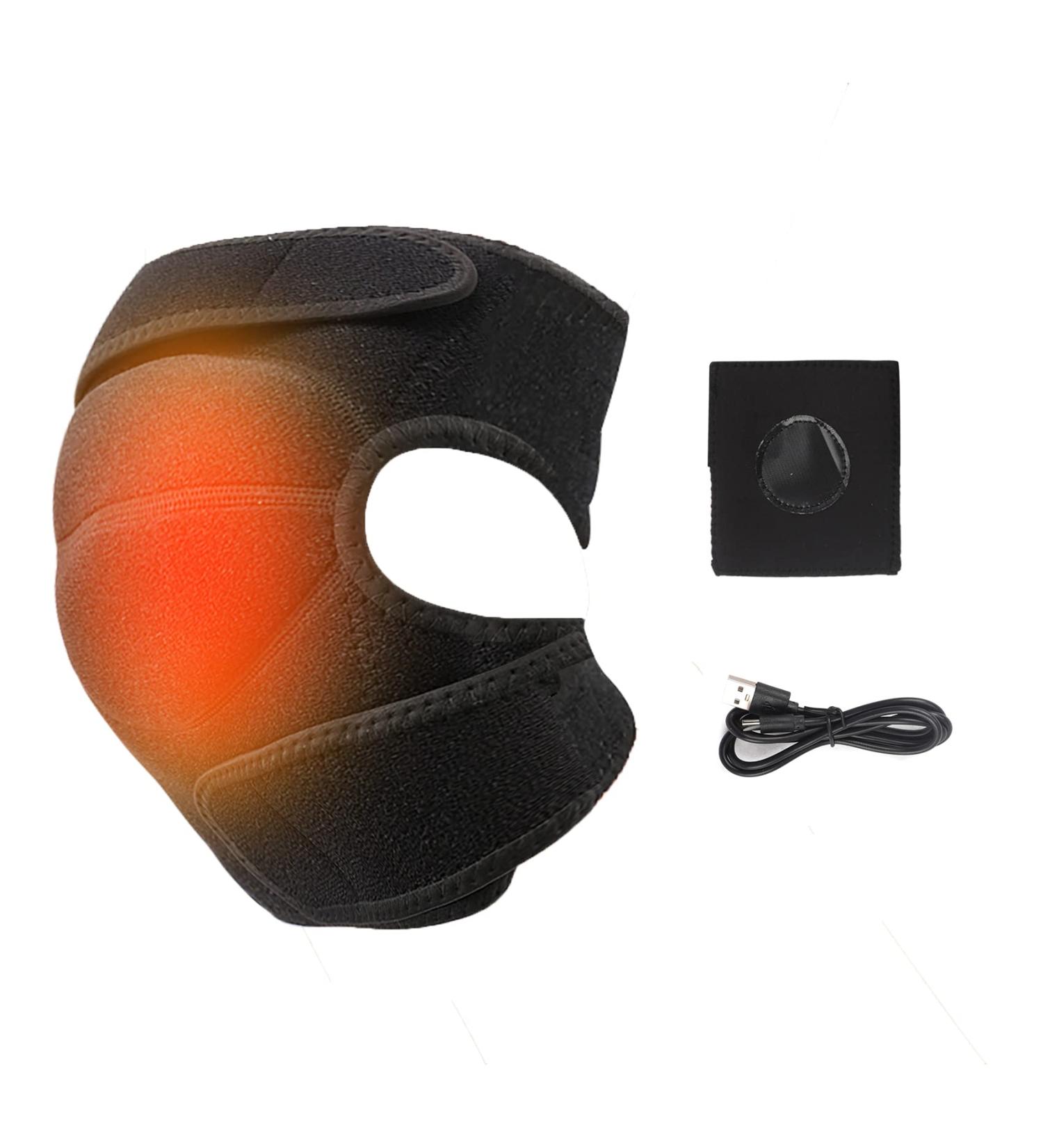 PURFUN Electric Heated Knee Brace Wrap - Adjustable Arthritis Heat Therapy for Joint Pain Relief | USB Heating Kneepads for Injury and Rheumatism - 1 PC - Buy Online on GoSupps.com