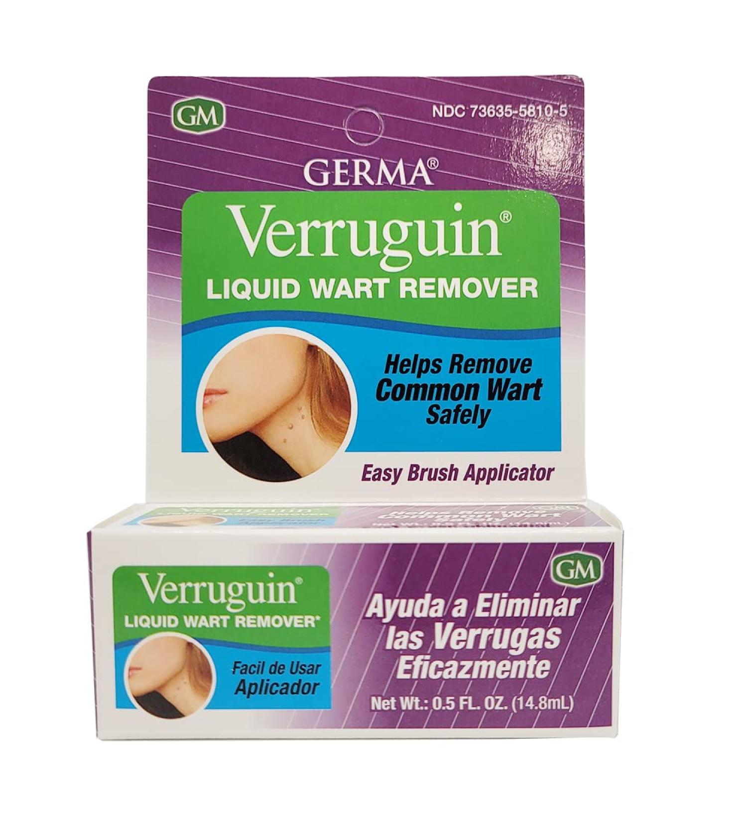 Germa Verruguin Liquid Wart Remover - Fast & Effective Salicylic Acid Treatment for Common Warts | 0.5 fl. oz | International Shipping - Buy Online on GoSupps.com