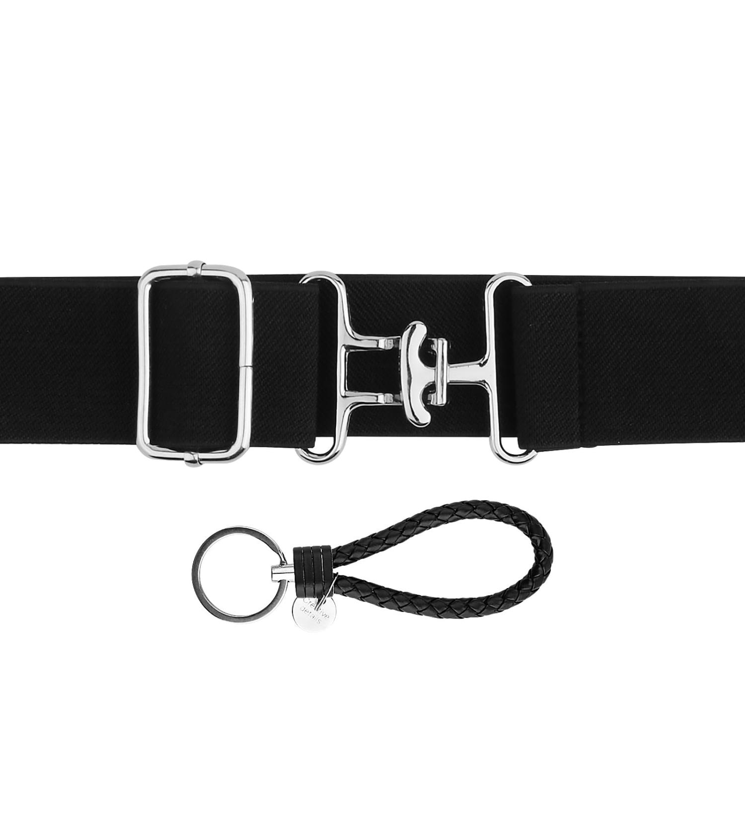 PEUTIER 1.5in Elastic Equestrian Belt & Keychain Horse Riding Belt with Surcingle Buckle Horse Bit Belt Comfortable Waist Belt Leather Key Strap for Equestrian Horseback Riding Sports - Buy Online on GoSupps.com