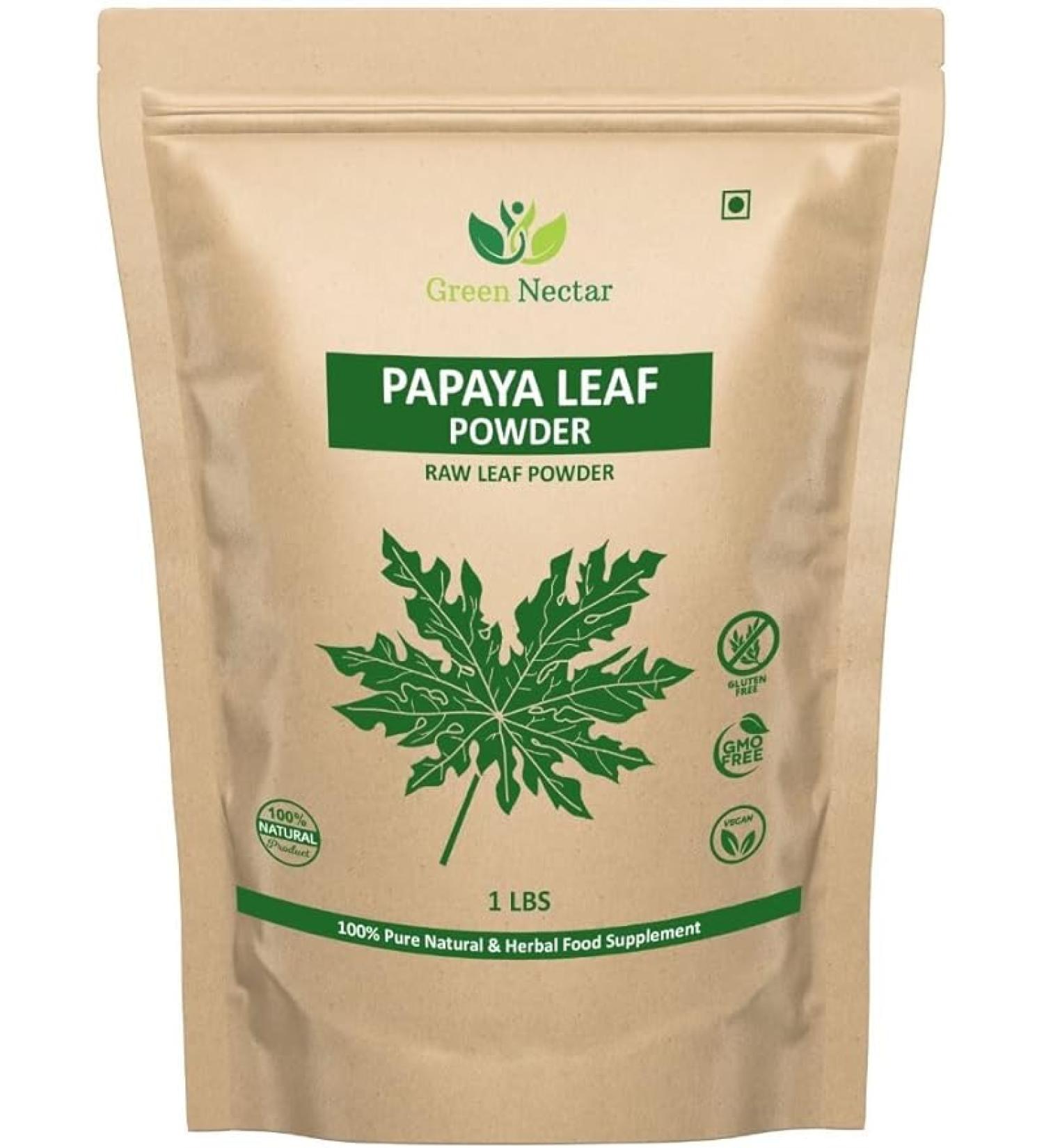 Papaya Leaves Powder 454g (16 oz) | Carica Papaya for Hair & Skin Benefits - Buy Online on GoSupps.com