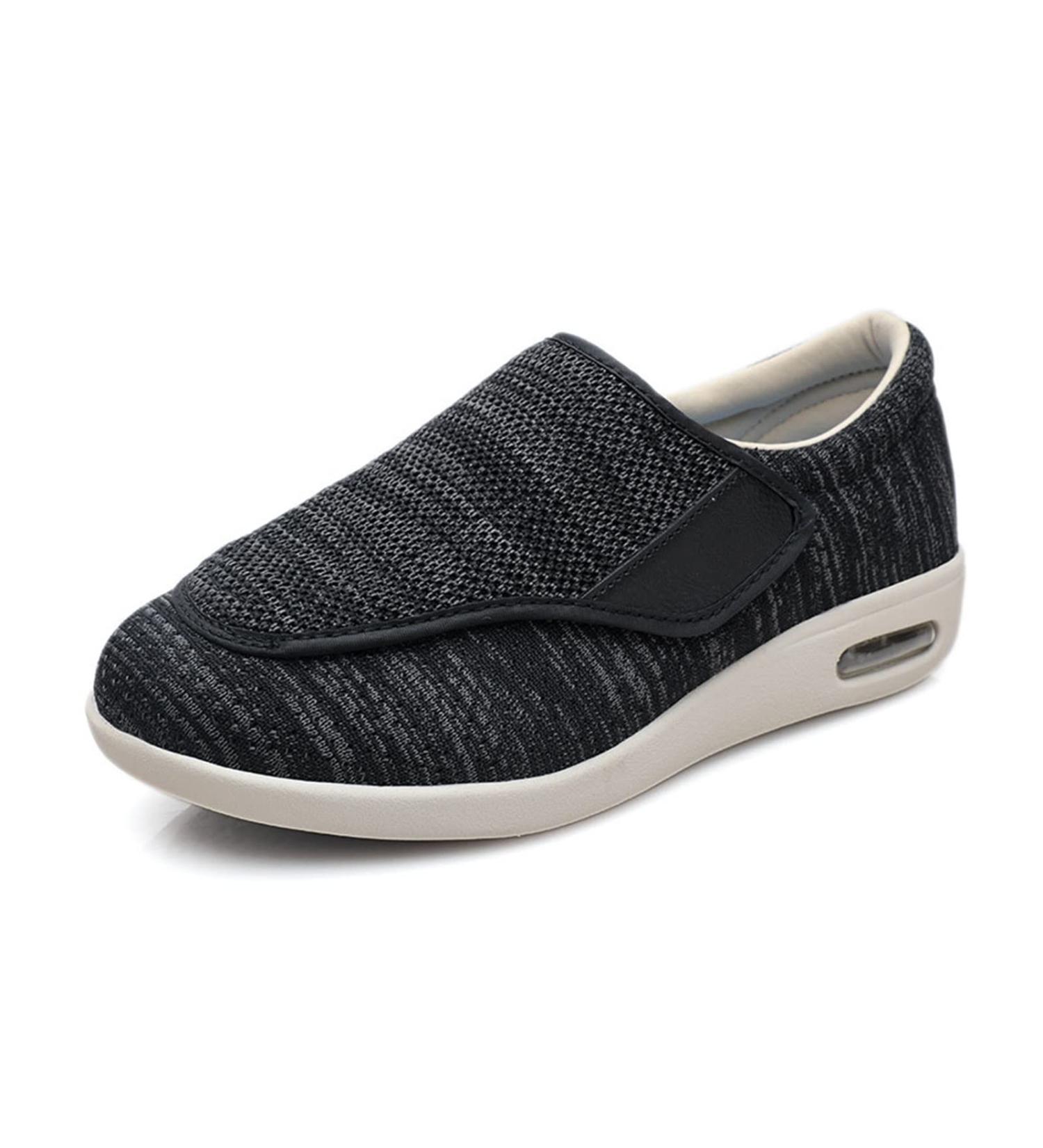 Yytcsjz Men's Diabetic Edema Slippers - Lightweight Orthopedic Footwear for Elderly with Air Cushion Comfort - Black/Grey (Size 12) - Buy Online on GoSupps.com