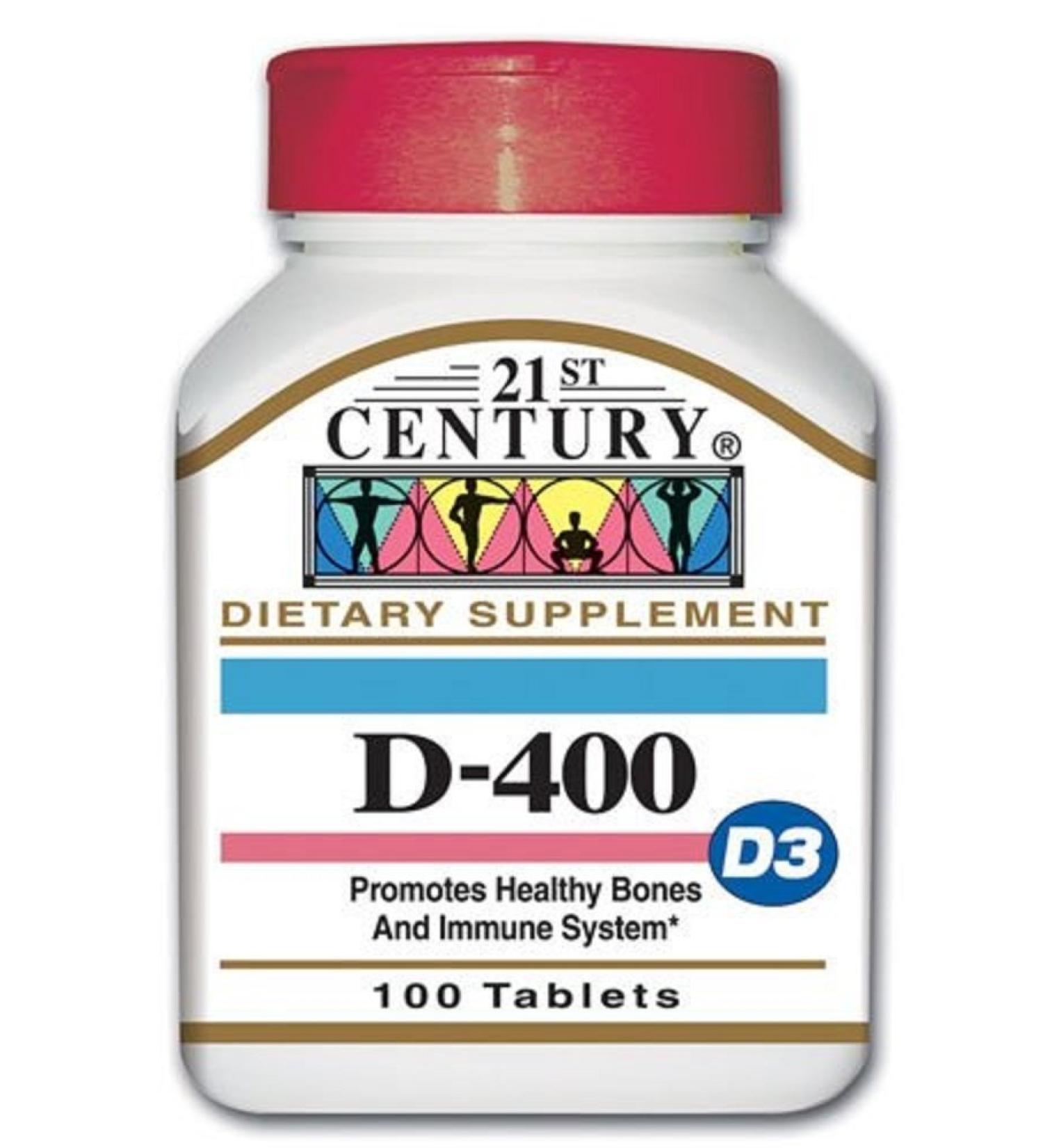 21st Century Vitamin D 400IU Tablets 100 Count (4 Pack)