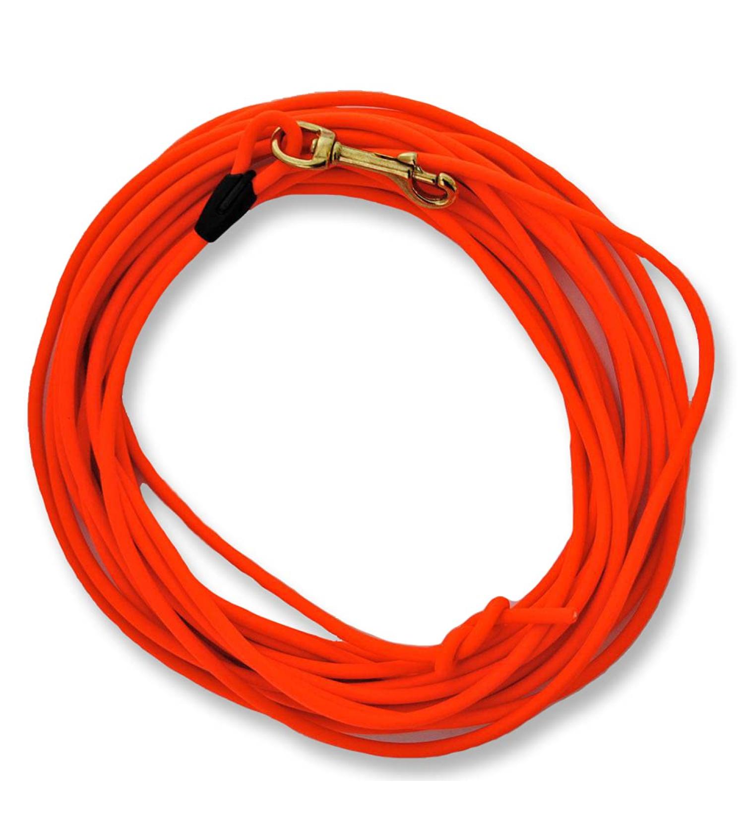 Organic 10m Biothane Dog Leash - Durable Drag Line with Carabiner for Small & Large Dogs Water & Dirt Repellent - Bright Orange - Buy Online on GoSupps.com