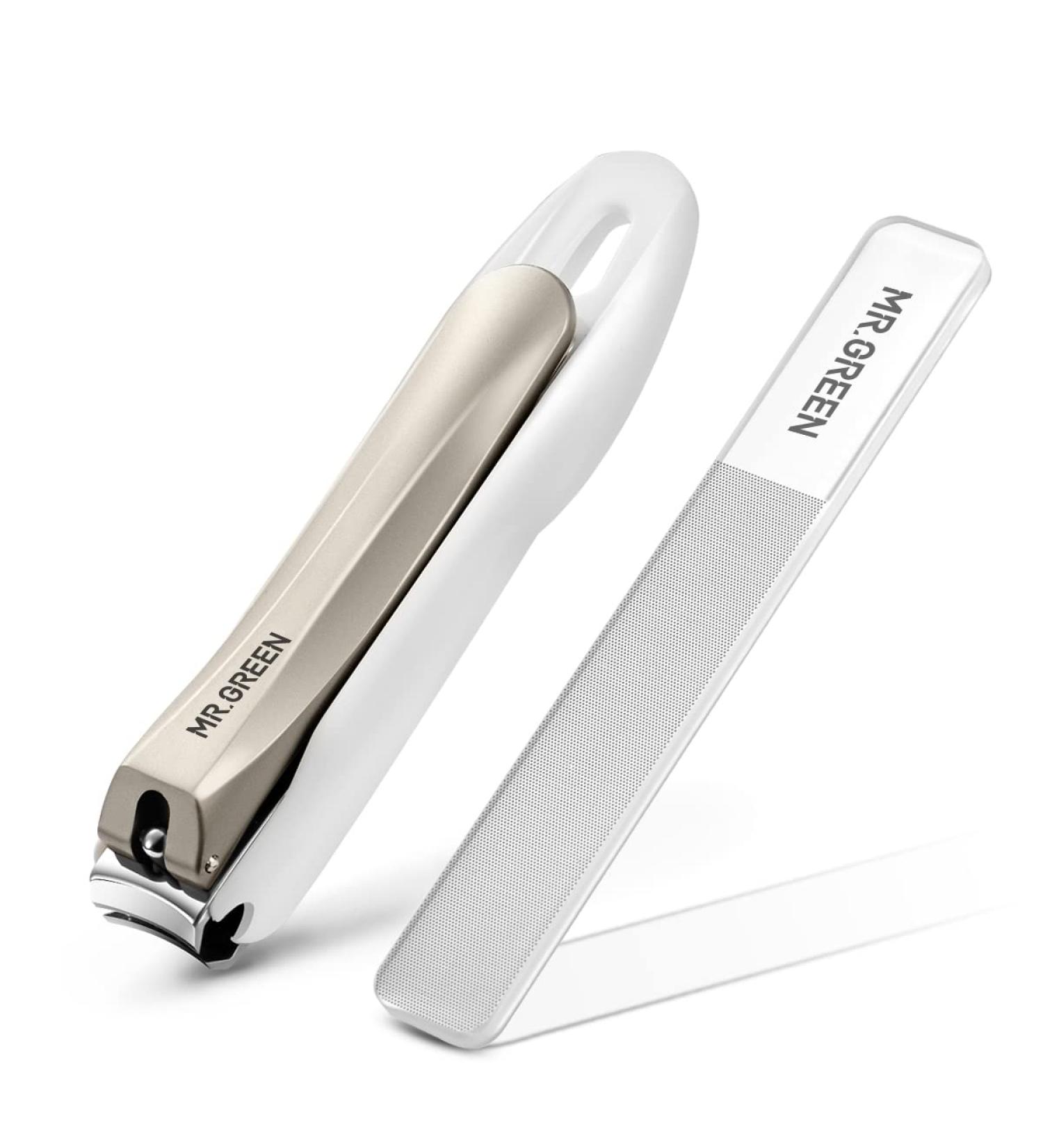 MR.GREEN Professional Stainless Steel Splash Resistant Nail Clipper Removable Design Nail Clipper Nail Trimmer Nail Art Tool (L+ Nano Glass File) L+Nano Glass File - Buy Online on GoSupps.com