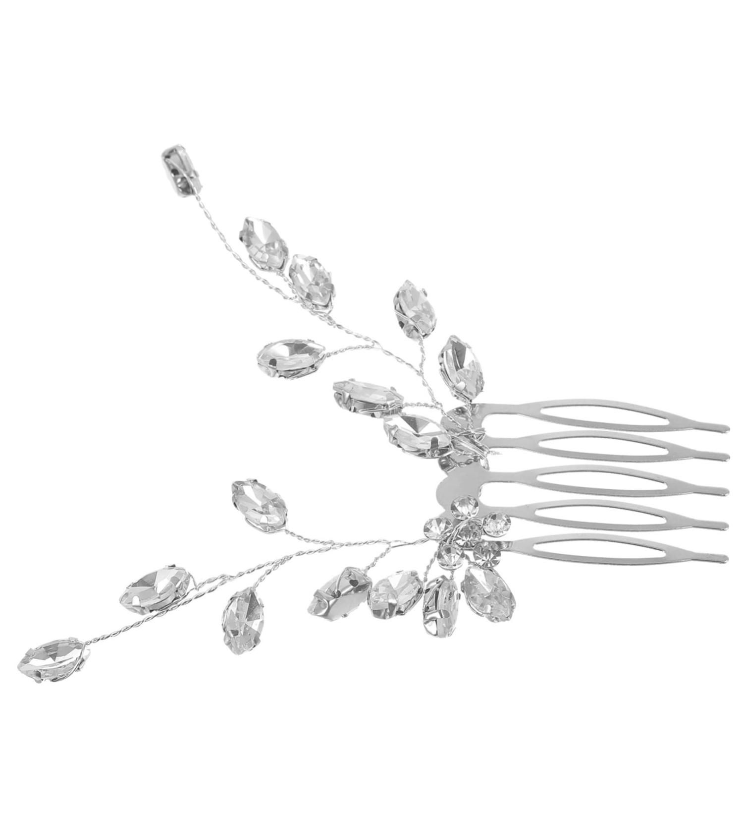 MAGICLULU Small Side Comb Wedding Bridal Hair Comb Rhinestone Hair Comb Wedding Hair Side Comb Rhinestone Hair Decoration Wedding Hair Comb Hair Accessories Leaf Bride Rhinestones - Buy Online on GoSupps.com