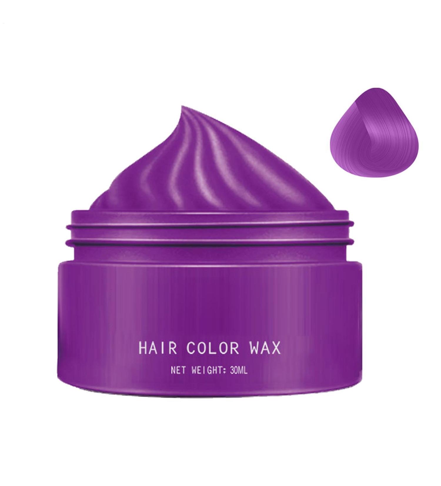 Hair Color Wax Temporary Hairstyle Cream Color Dye Natural Color Modeling Hair Wax For Men & Women All Ages Ideal For Friends Beauticians And Hairdressers Easy Purple 1 count Pack of 1 - Buy Online on GoSupps.com