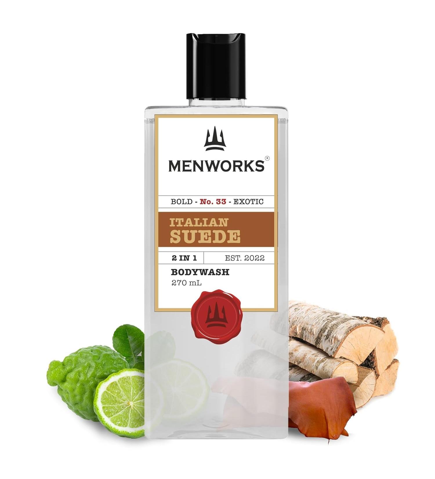 Italian Suede Body Wash for Men & Women | Unisex Shower Gel with Bergamot Pineapple & Leather | Chypre Fruity Fresh - 270ml - Buy Online on GoSupps.com