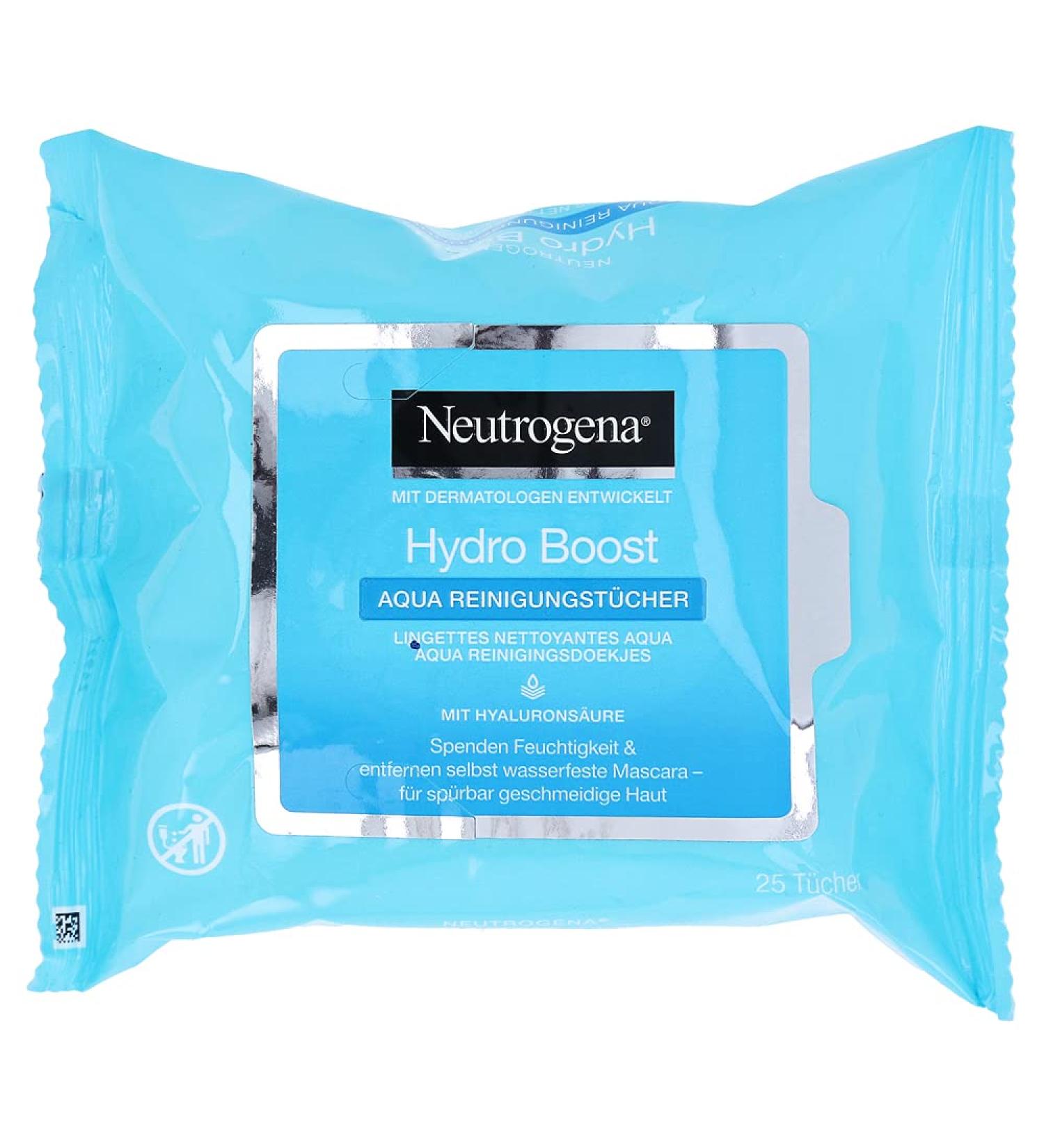 Neutrogena Hydro Boost Aqua Cleansing Wipes 25 pcs bag (1 pack) 25 pcs (1 pack)