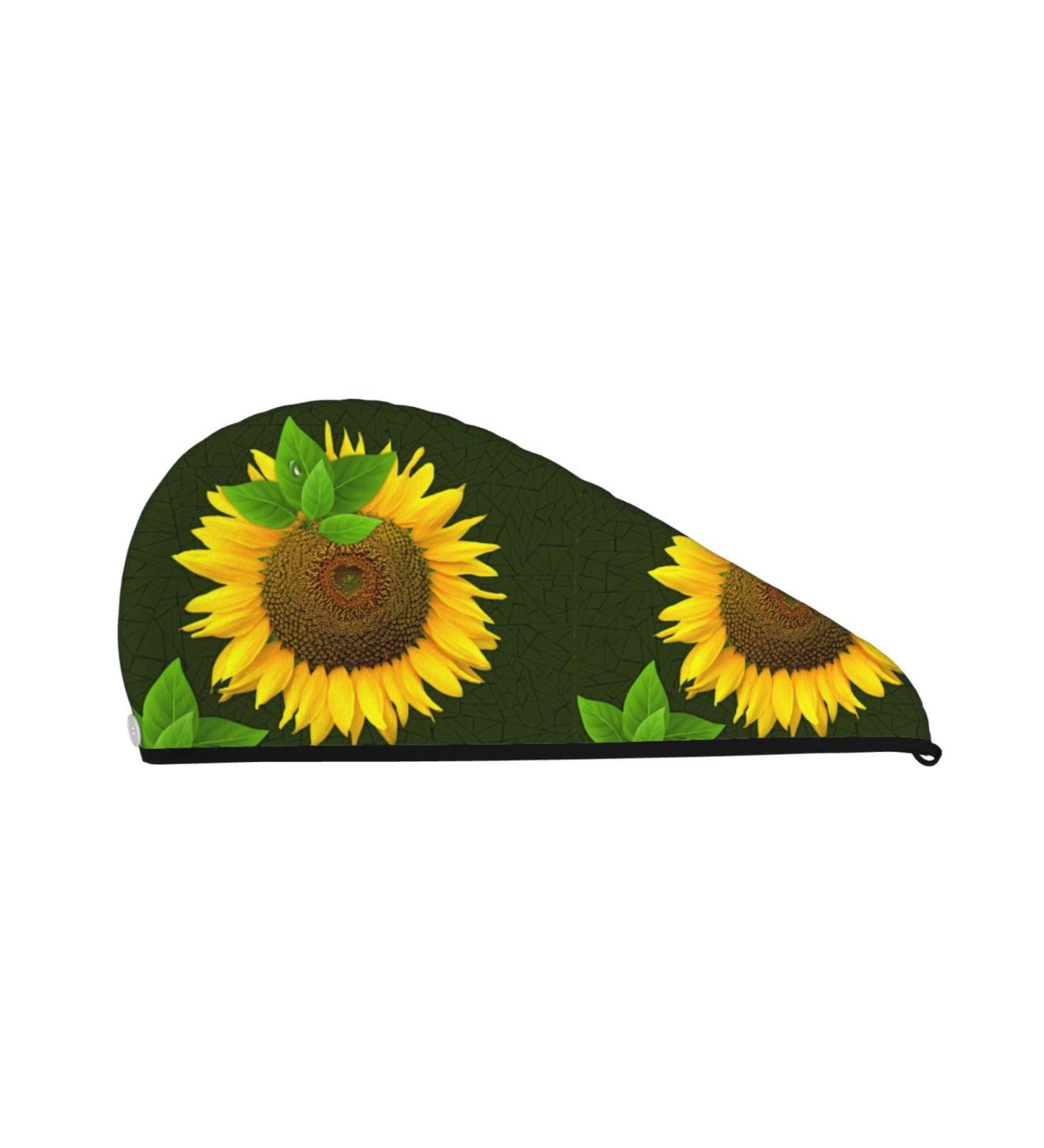 Sunflower Microfiber Hair Towel | Super Absorbent Quick Dry Wrap for Women - Ideal for Long Curly & Thick Hair - Buy Online on GoSupps.com