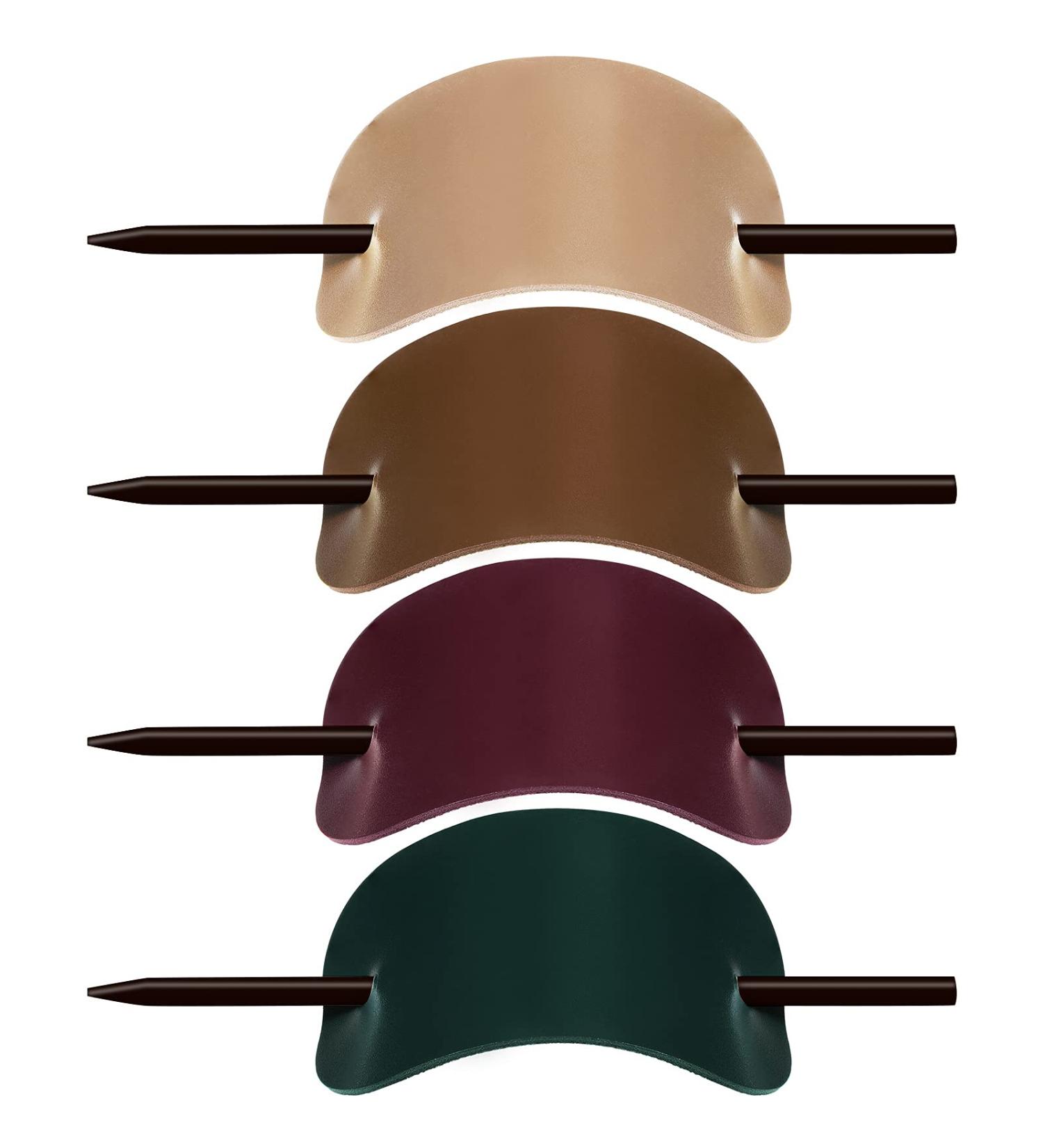 Handmade Oval Faux Leather Hair Barrette Set - 4 Pieces Hair Accessories for Women and Girls - Buy Online on GoSupps.com