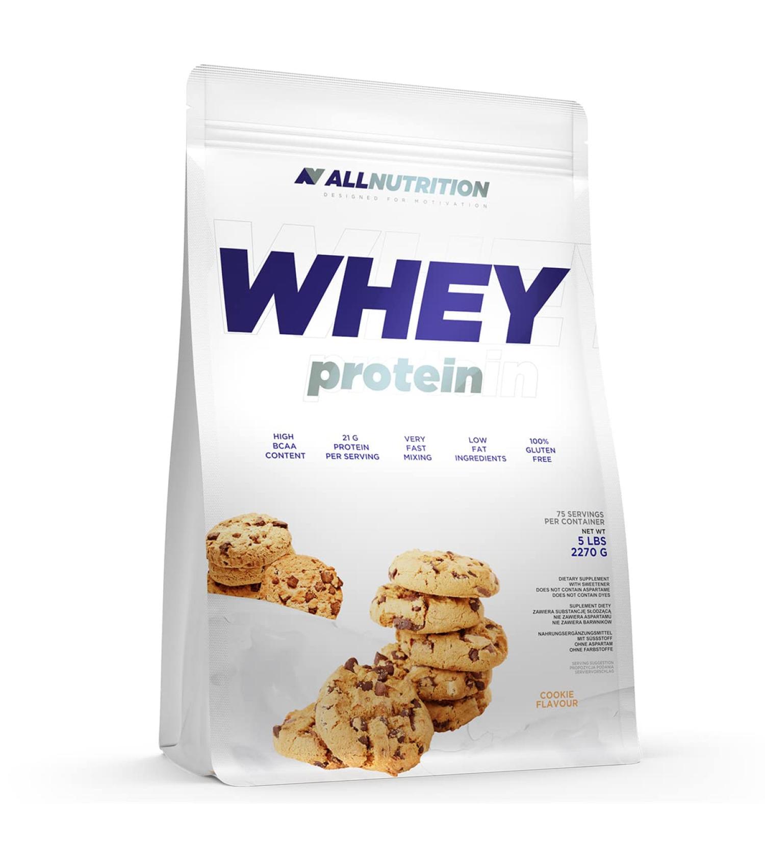 All -Nutrition whey protein concentrate powder - muscle building with branched amino acids BCAA easily absorbable for athletes and active people - 2270 g vanilla vanilla 2270 g (1 Pack)