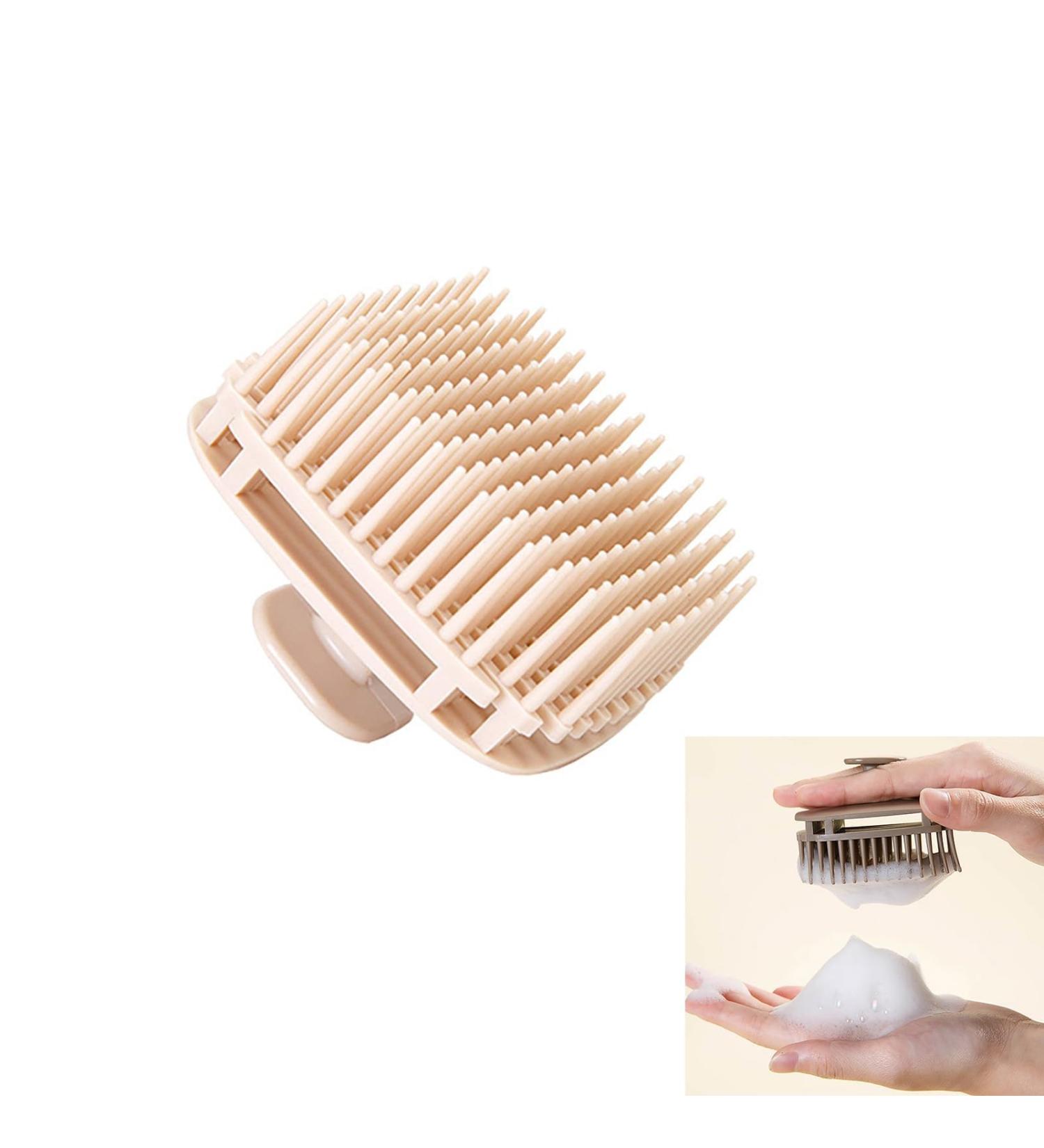 Scalp Massage Brush | Soft Head Shampoo Brush for Wet & Dry Use | Head Massage & Hair Peeling - Beige - Buy Online on GoSupps.com