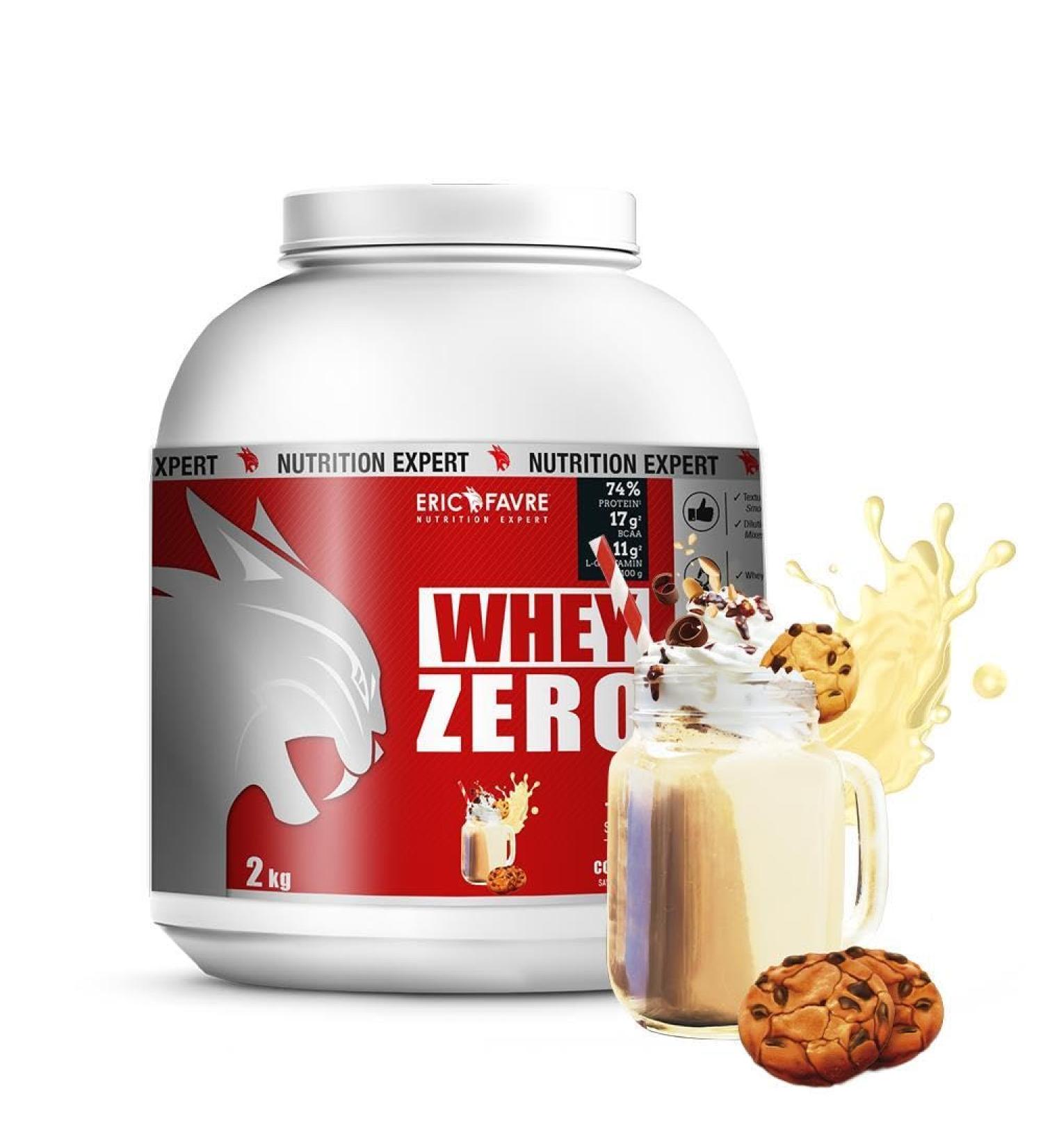  ERIC FAVRE WHEY ZERO +74% Whey Protein Concentrated Low Sugar Muscle Building/Recovery - French Laboratory Eric Favre - Cookie Cream 2 kg - Buy Online on GoSupps.com