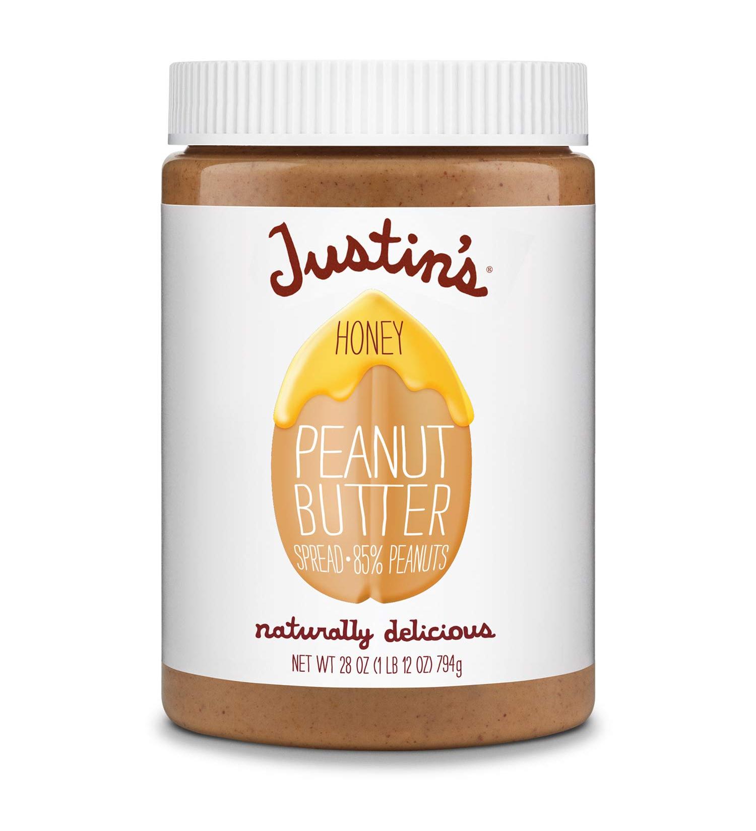 Justin's Honey Peanut Butter - No Stir, Gluten-Free, Non-GMO, 28oz Jar - Buy Online on GoSupps.com