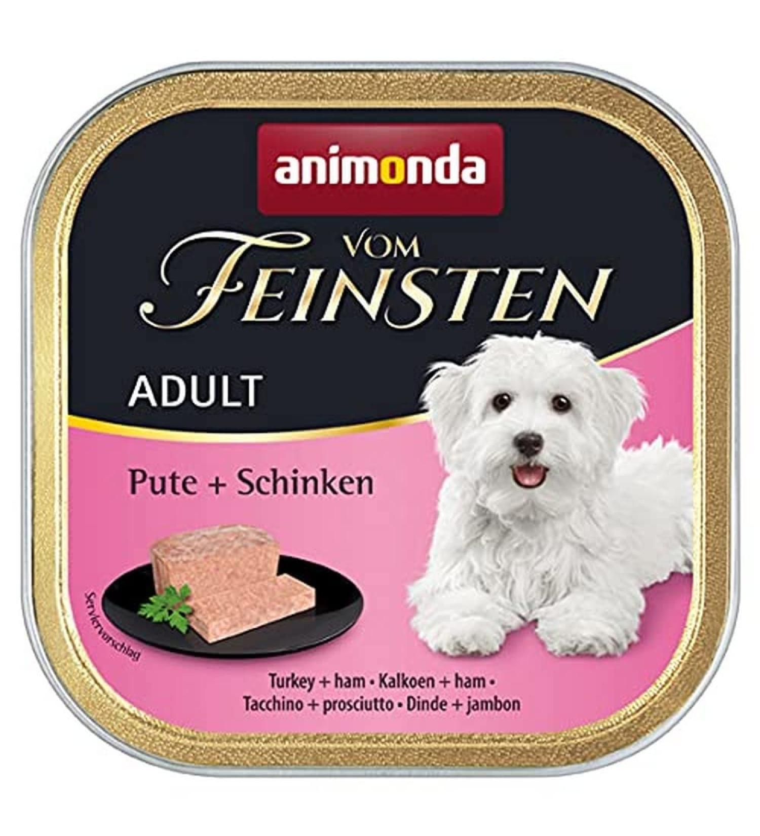animonda Vom Feinsten Adult dog food wet food for adult dogs turkey + ham 22 x 150 g