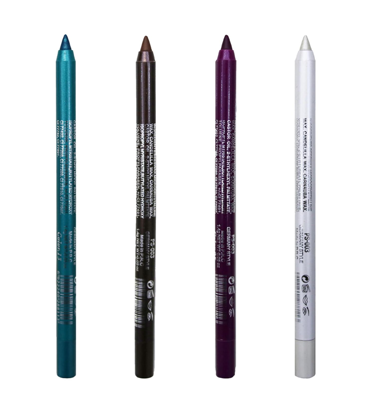 Eyeliner Pencil 4Pcs 4 Colors Smudge-proof Pearl Long Lasting Glitter Eye Liner 8.5g Waterproof Makeup Tool Eyeliner Eyeshadow Pencil Style 3 - Buy Online on GoSupps.com