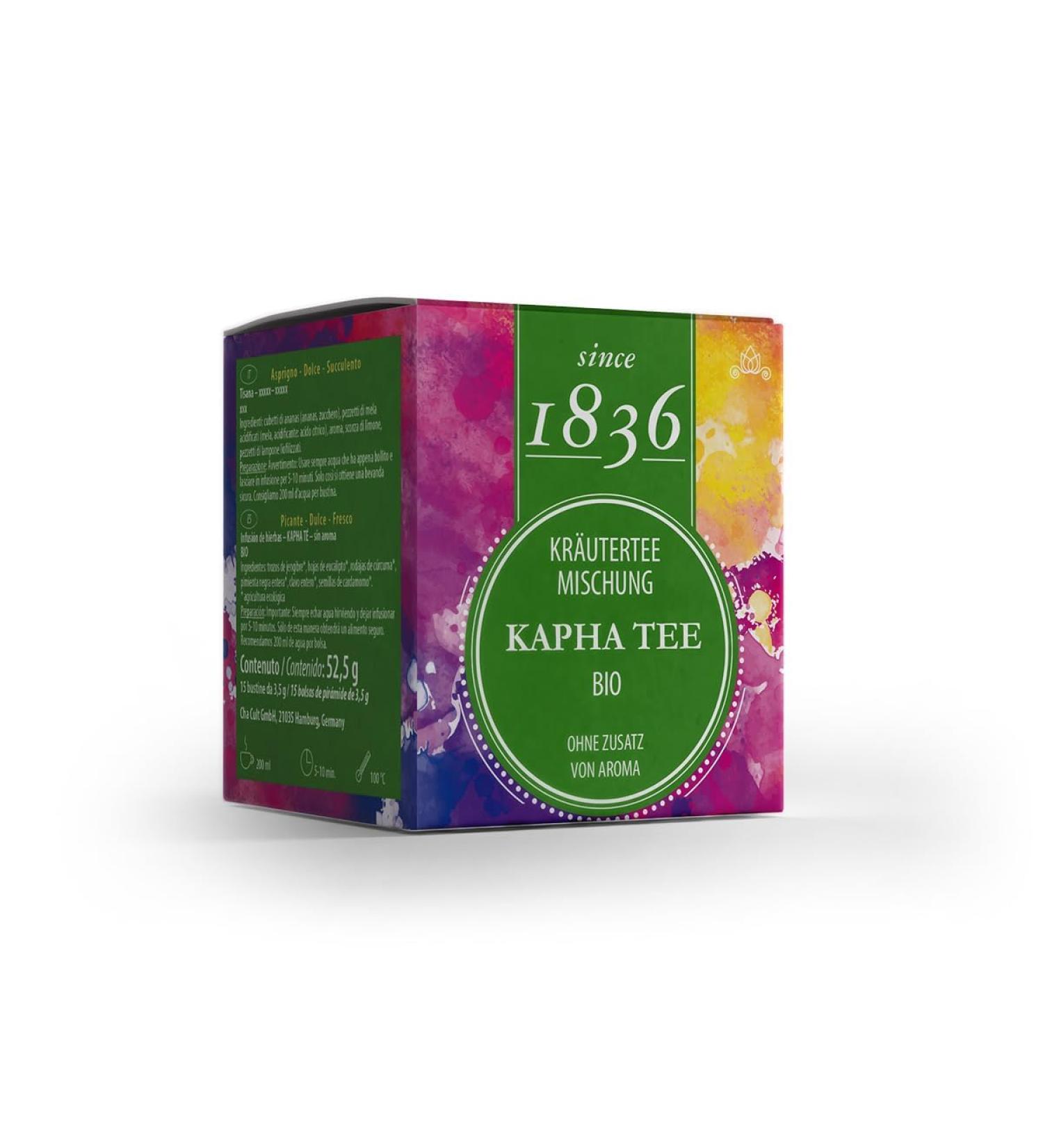 Dethlefsen Balk Since 1836 Ayurvedic herbal tea Kapha ginger eucalyptus leaves & turmeric* 15 pyramidshaped bags - Buy Online on GoSupps.com