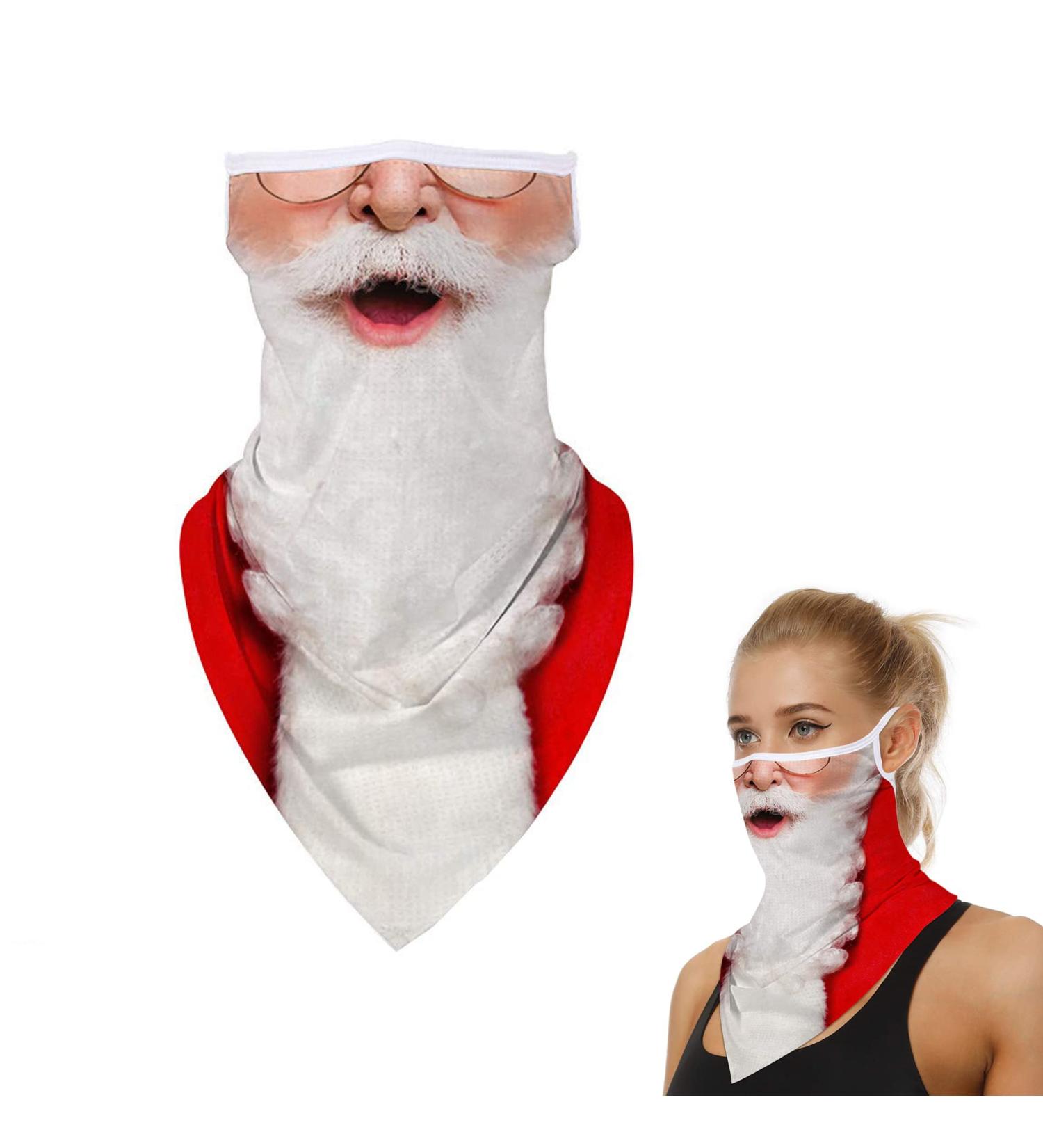 Zzlbzn Christmas Face Masks for Adults - Santa Claus Bandana Reusable & Seamless Facial Scarf with Ear Loops - Buy Online on GoSupps.com