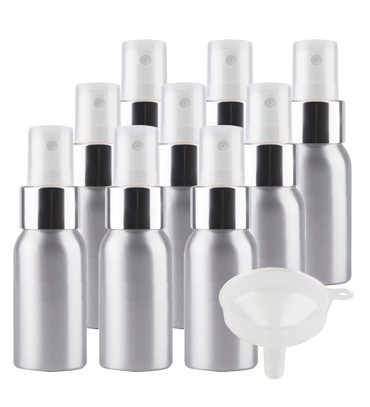 TIANZD 12 Pcs 120ml Empty Silver Aluminium Fine Mist Spray Bottle with White/Silver Metal Spray Head Refillable Travel Alu Bottles for Body Sprays Room Fragrances Perfumes Hair Garden Funnel Silver 30ml - Buy Online on GoSupps.com