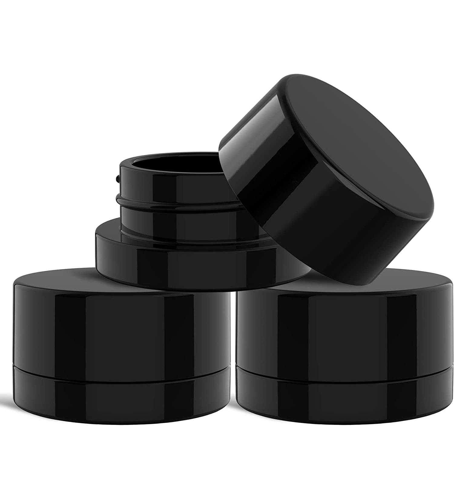 200 Pack 9ml Thick Black Glass Containers with Gloss Black Child Resistant Lids | Ideal Jars for Oil  Lip Balm  Wax & Cosmetics - Buy Online on GoSupps.com