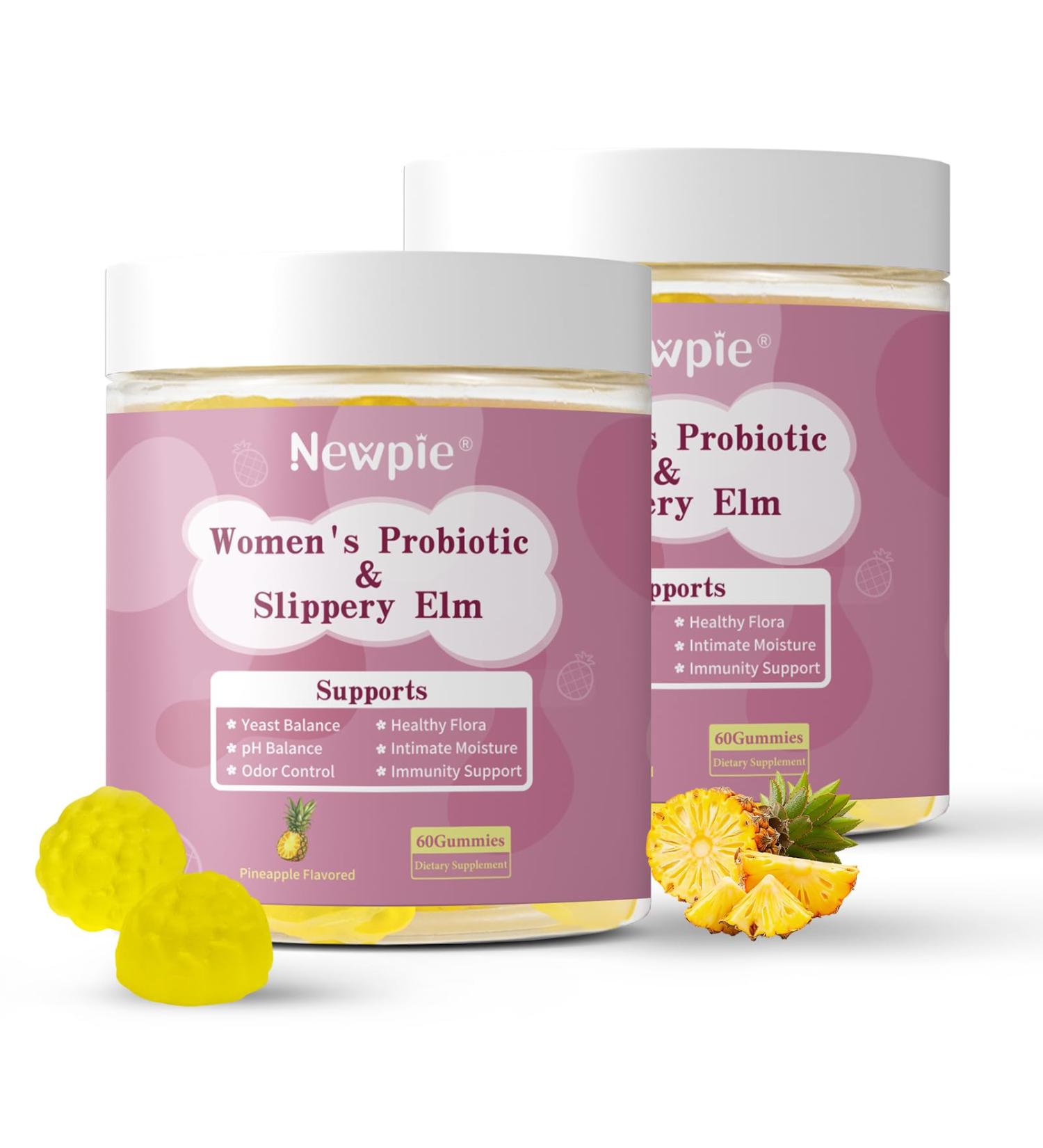 HOWEEJET Her Juicy Feminine Probiotics Gummies for Women | Tropical Pineapple Flavor | Supports pH Balance Gut & Immune Health | with Slippery Elm Prebiotics & Lactobacillus Blend | 60 Gummies (2) - Buy Online on GoSupps.com