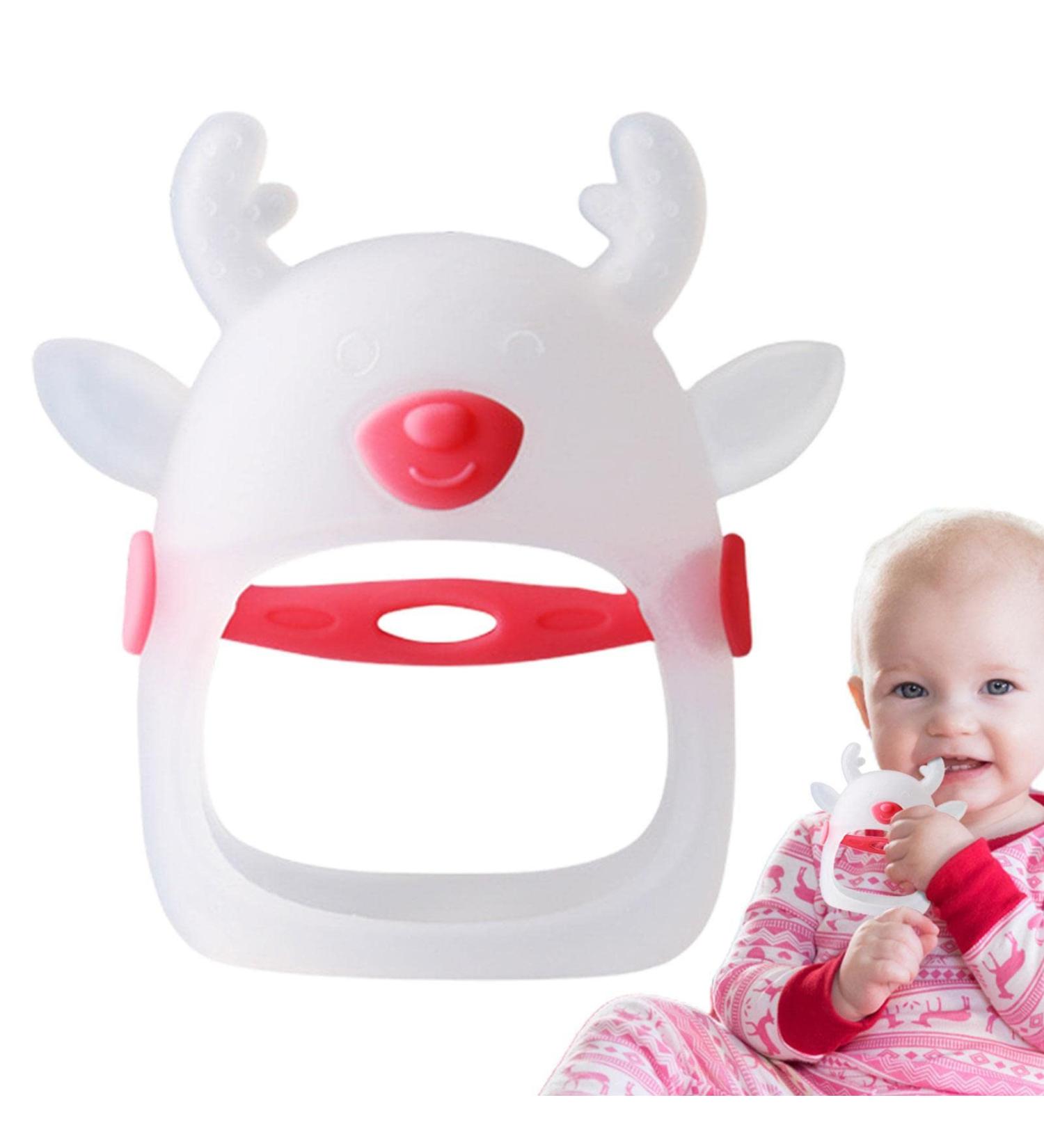 Neamou Red Silicone Brain Shape Teether for Infants - Soothing Gum Relief & Hand Pacifier (4-8 Months) - Buy Online on GoSupps.com