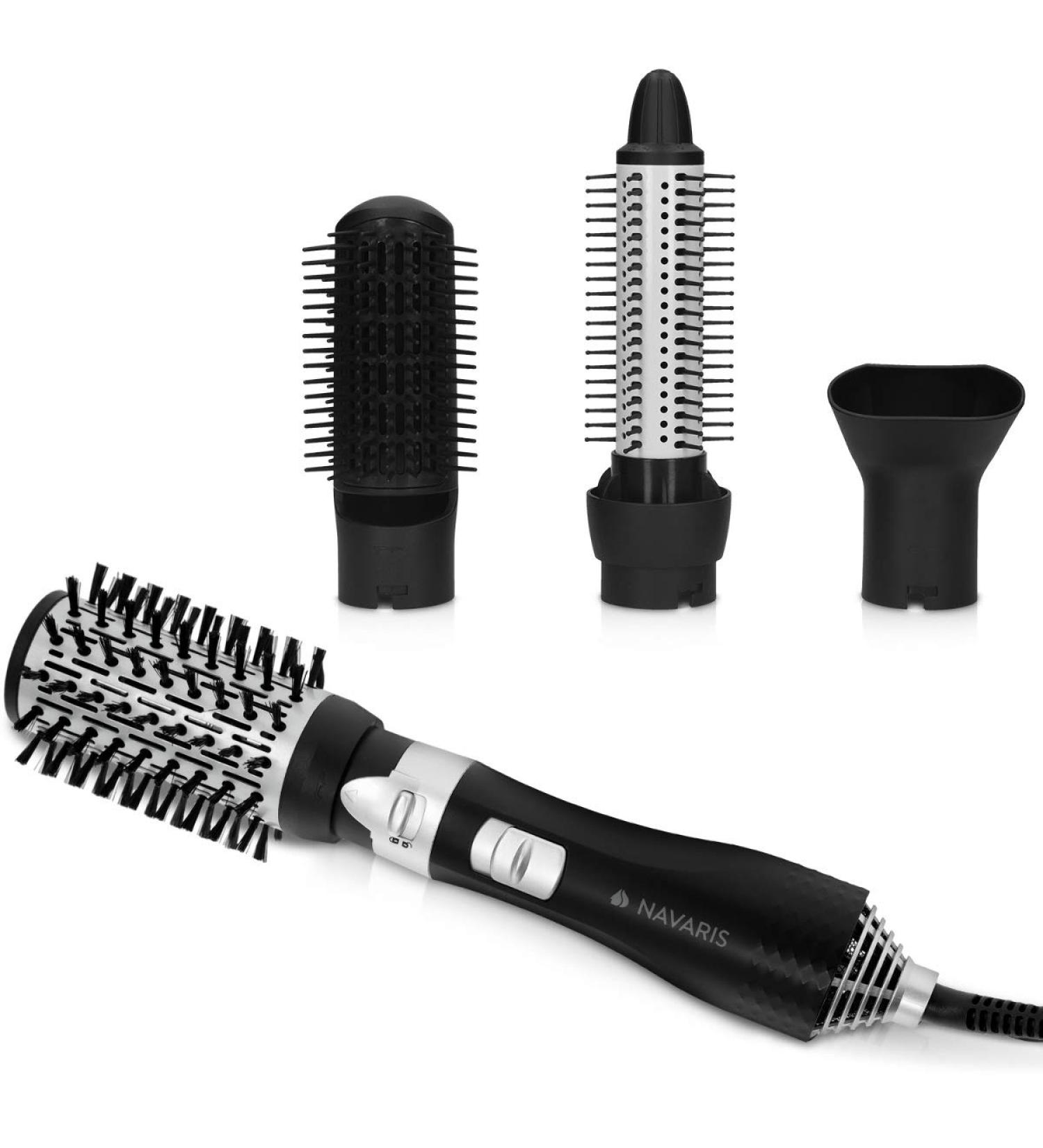Buy Navaris Warm Air Brush with 4 Attachments - Thermal & Paddle Brush for Effortless Styling - Ceramic Curling Brush - International Shipping Available - Buy Online on GoSupps.com